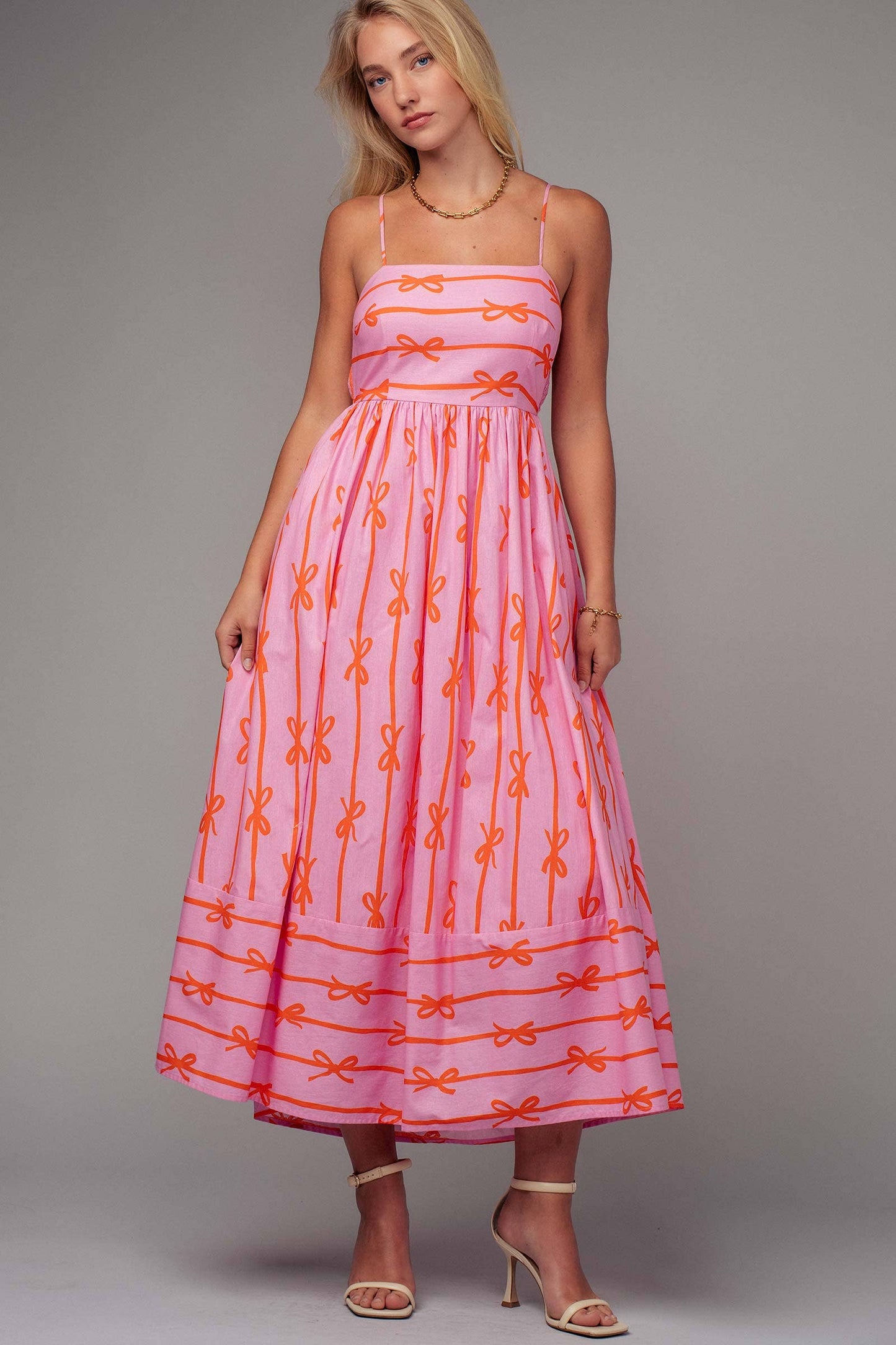 Dana Sweet Ribbon Stripe Maxi Dress