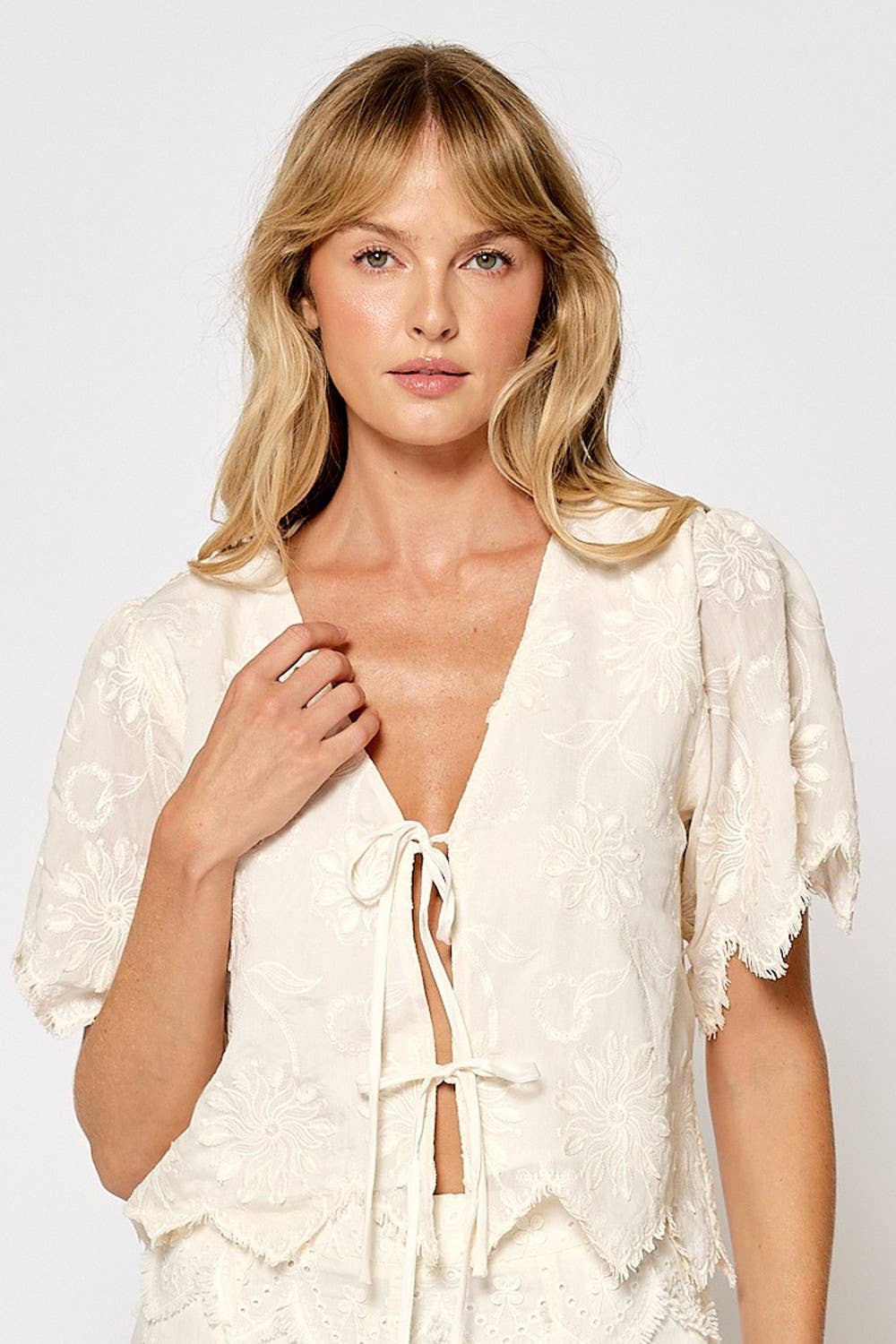 Front Tie Short Sleeve Top