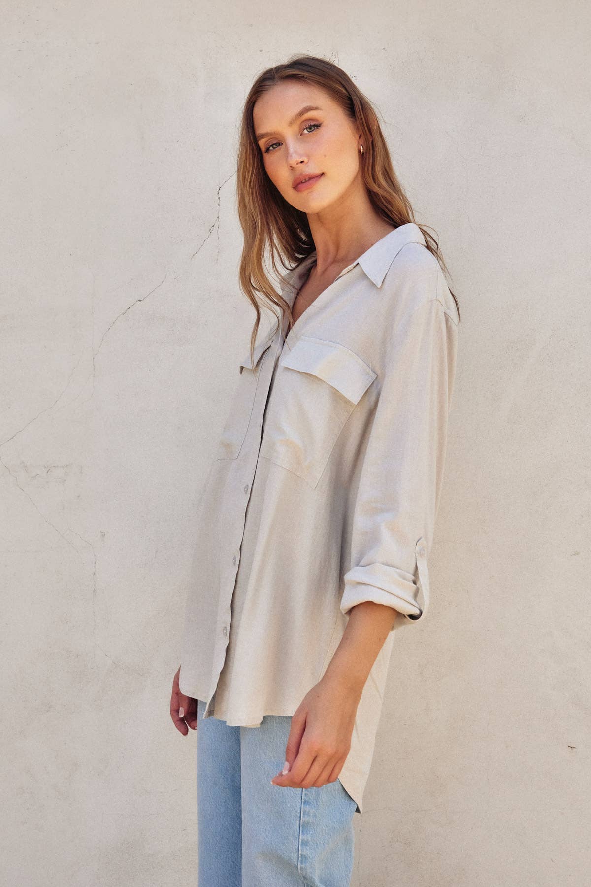 Linen Blend Relaxed Shirt (1)