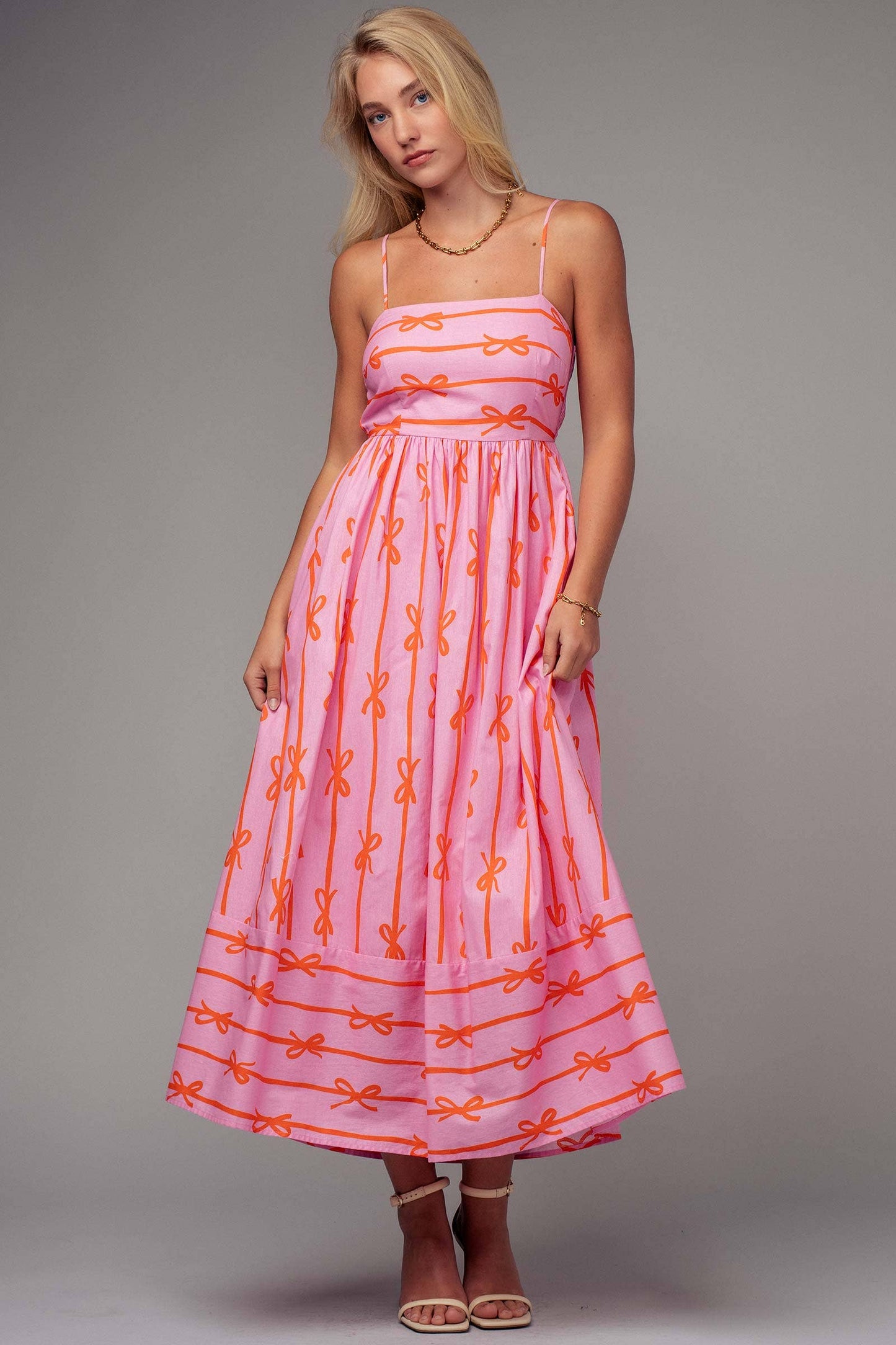 Dana Sweet Ribbon Stripe Maxi Dress