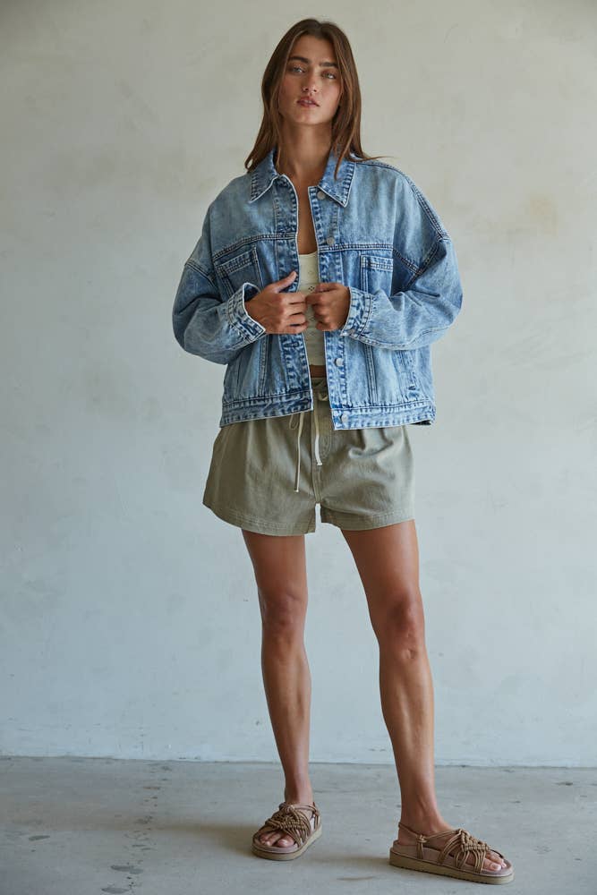 BD307 | Woven Denim 100% Cotton Washed Button Down Jacket