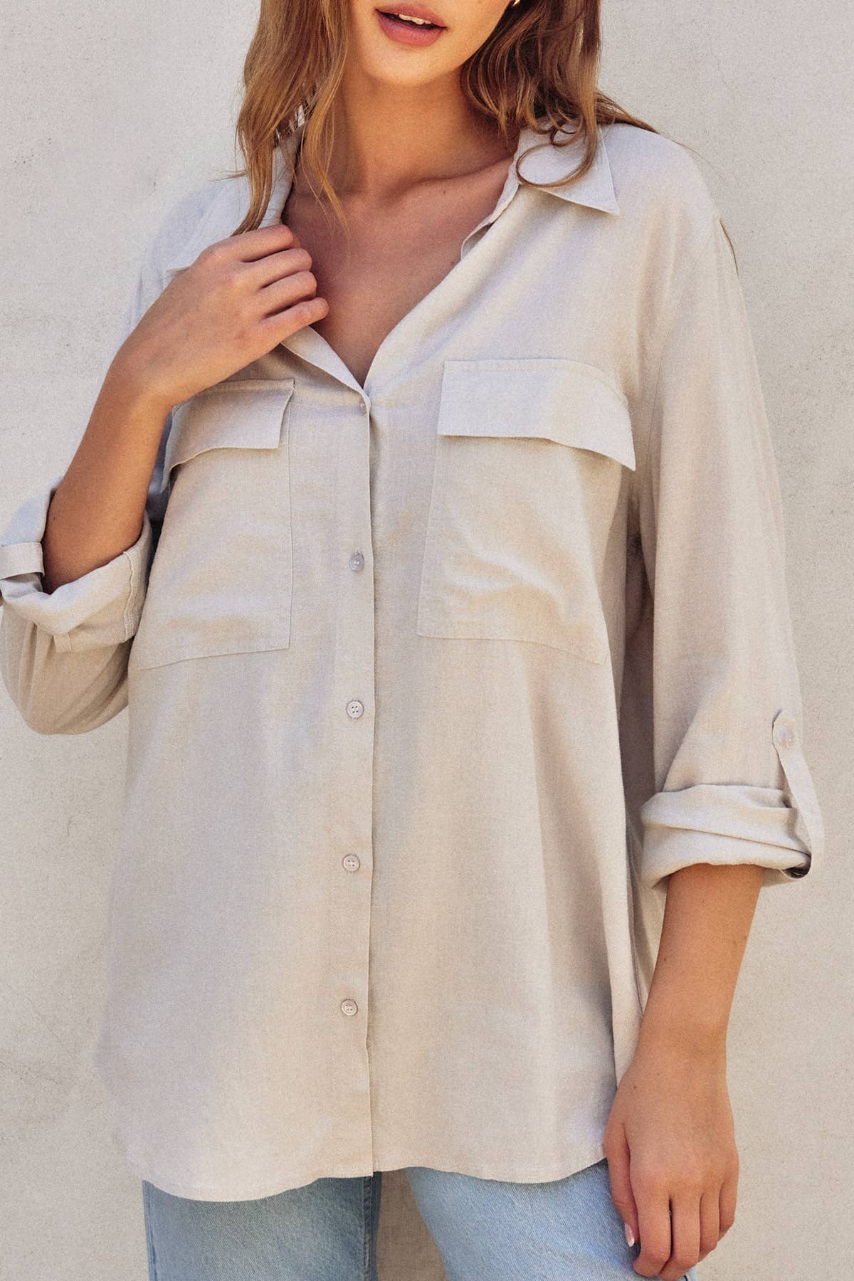Linen Blend Relaxed Shirt (1)
