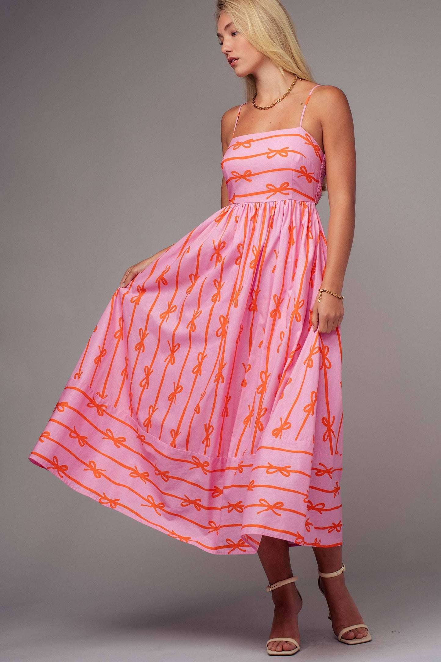 Dana Sweet Ribbon Stripe Maxi Dress