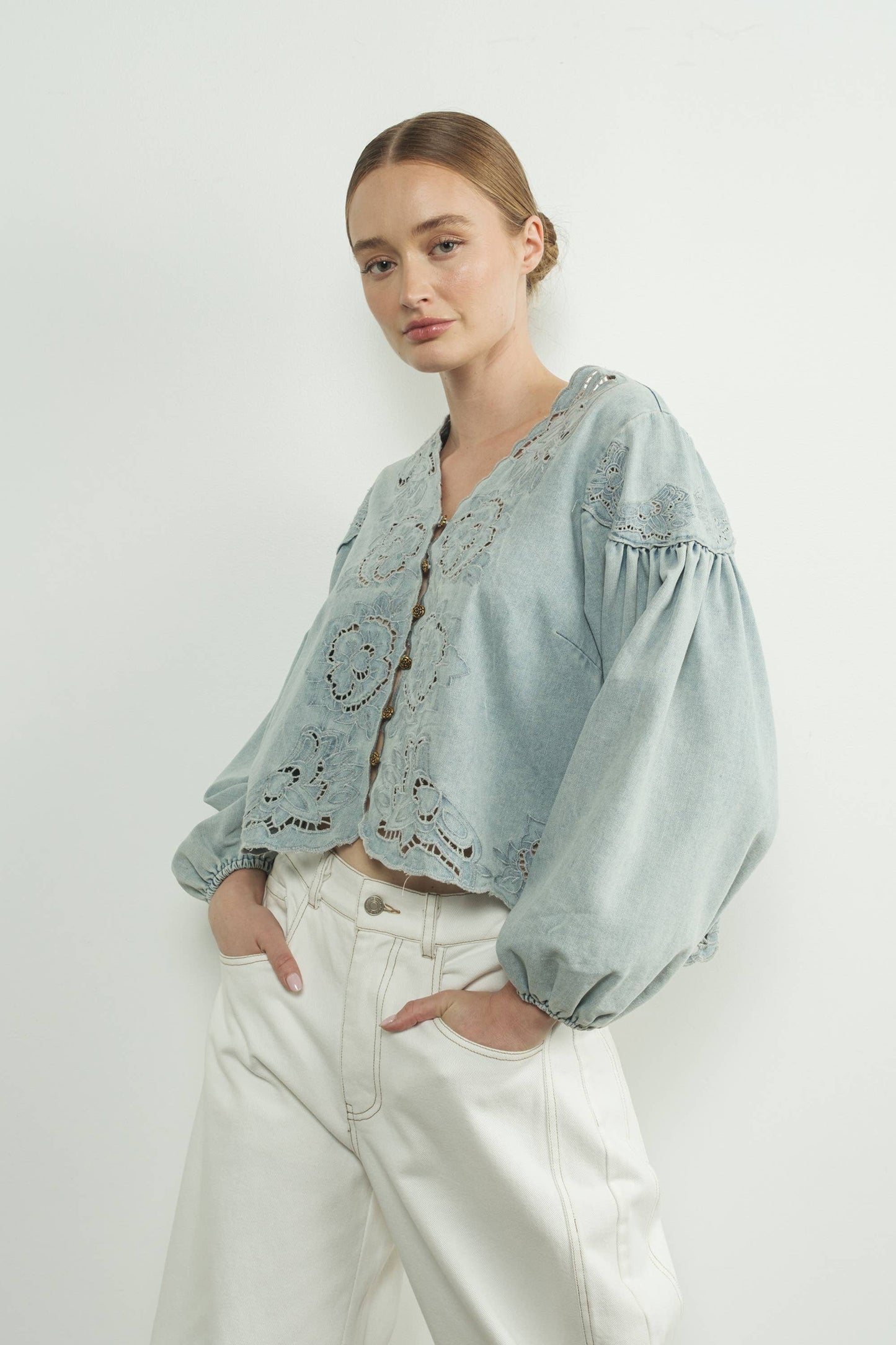 Evangeline Denim Top