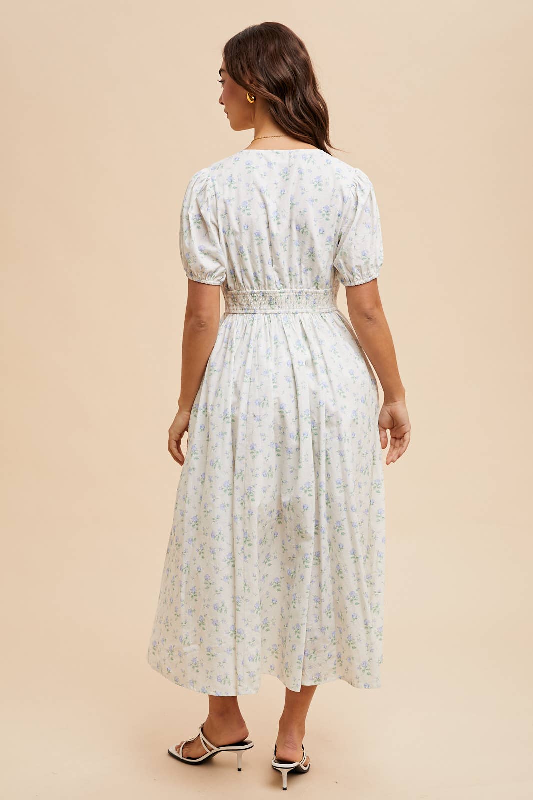 Davie Floral Cotton Button Down Dress