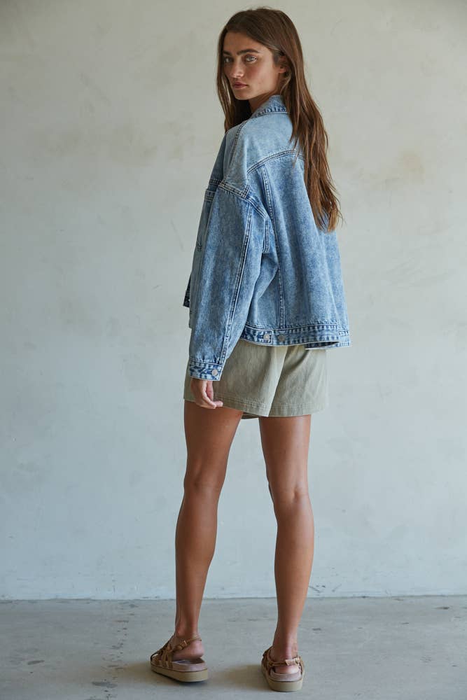 BD307 | Woven Denim 100% Cotton Washed Button Down Jacket