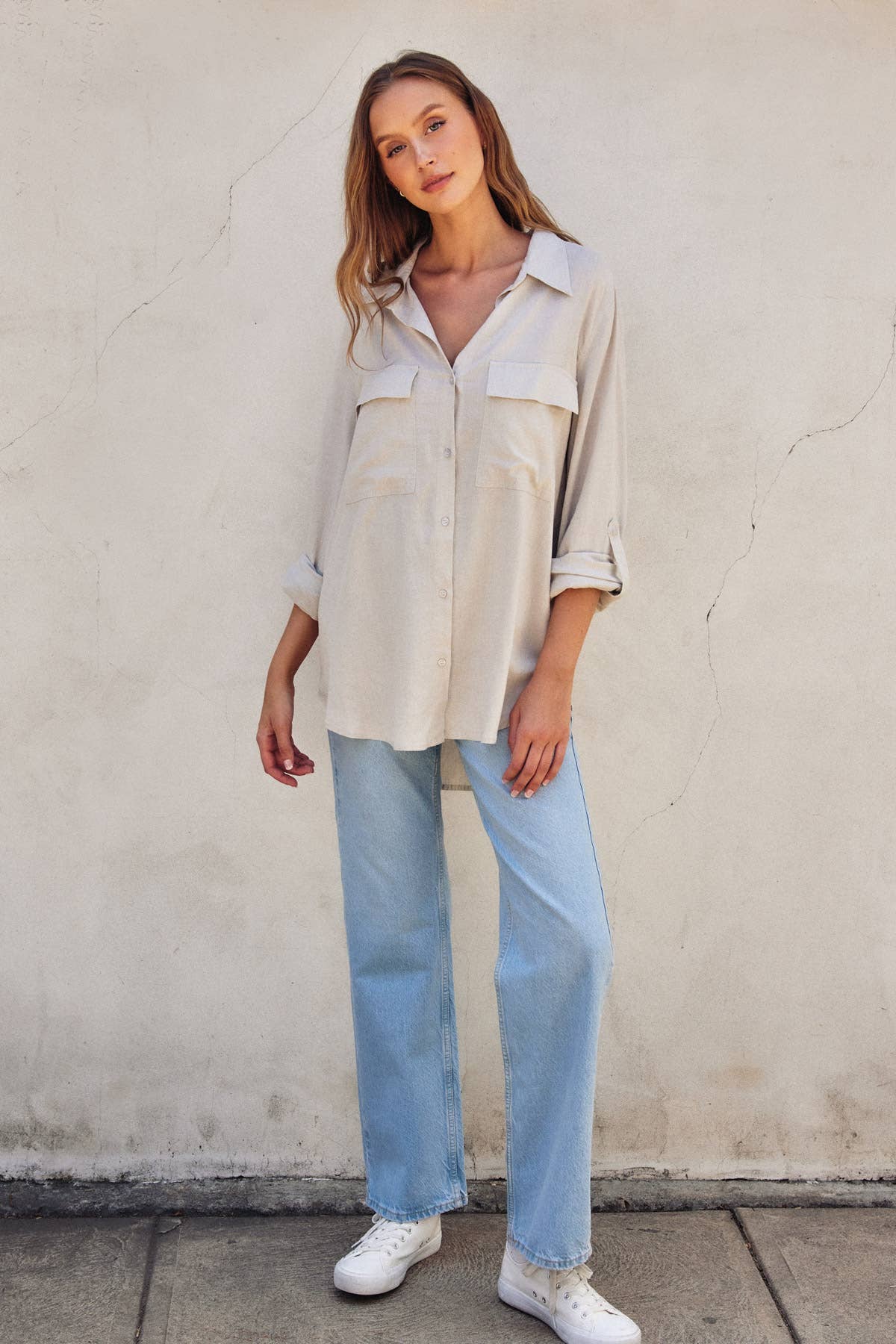 Linen Blend Relaxed Shirt (1)