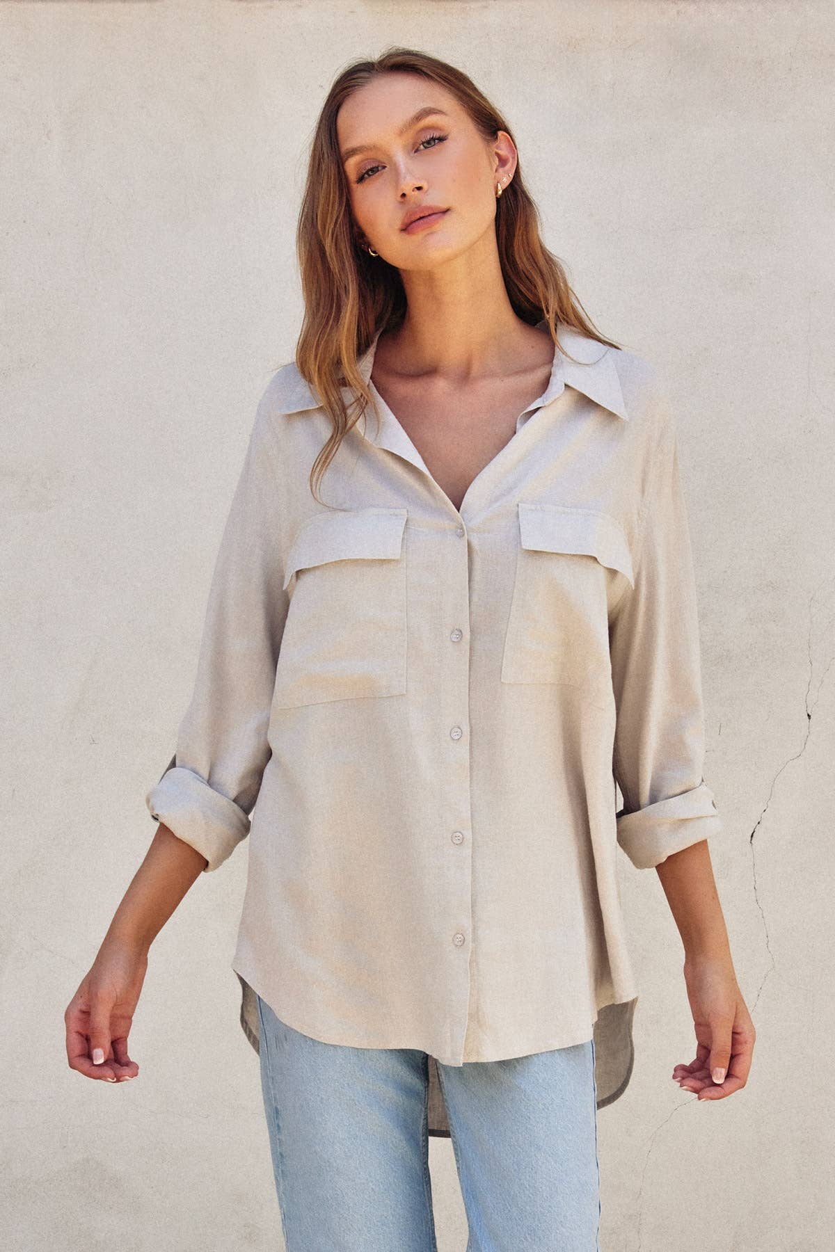 Linen Blend Relaxed Shirt (1)