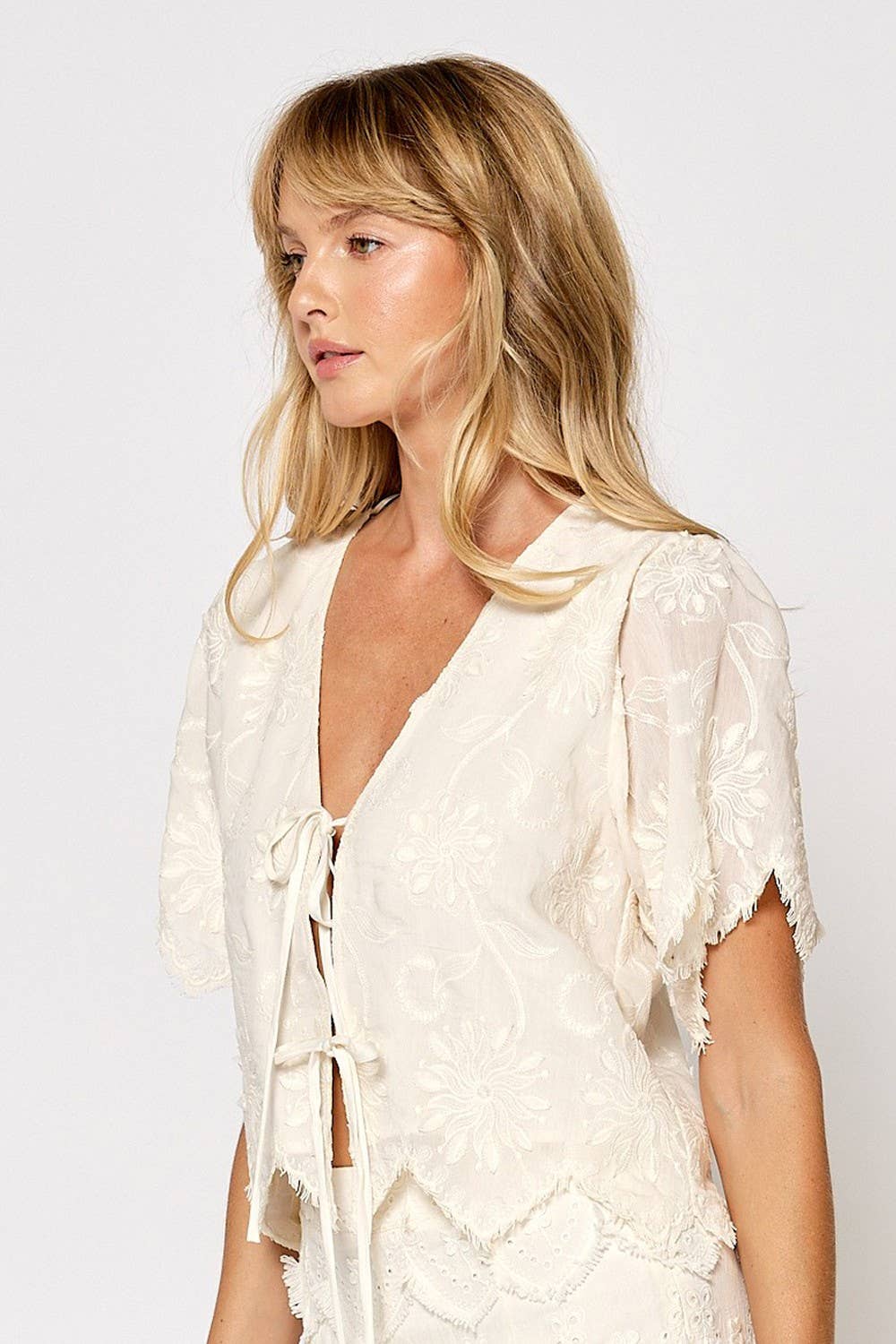 Front Tie Short Sleeve Top