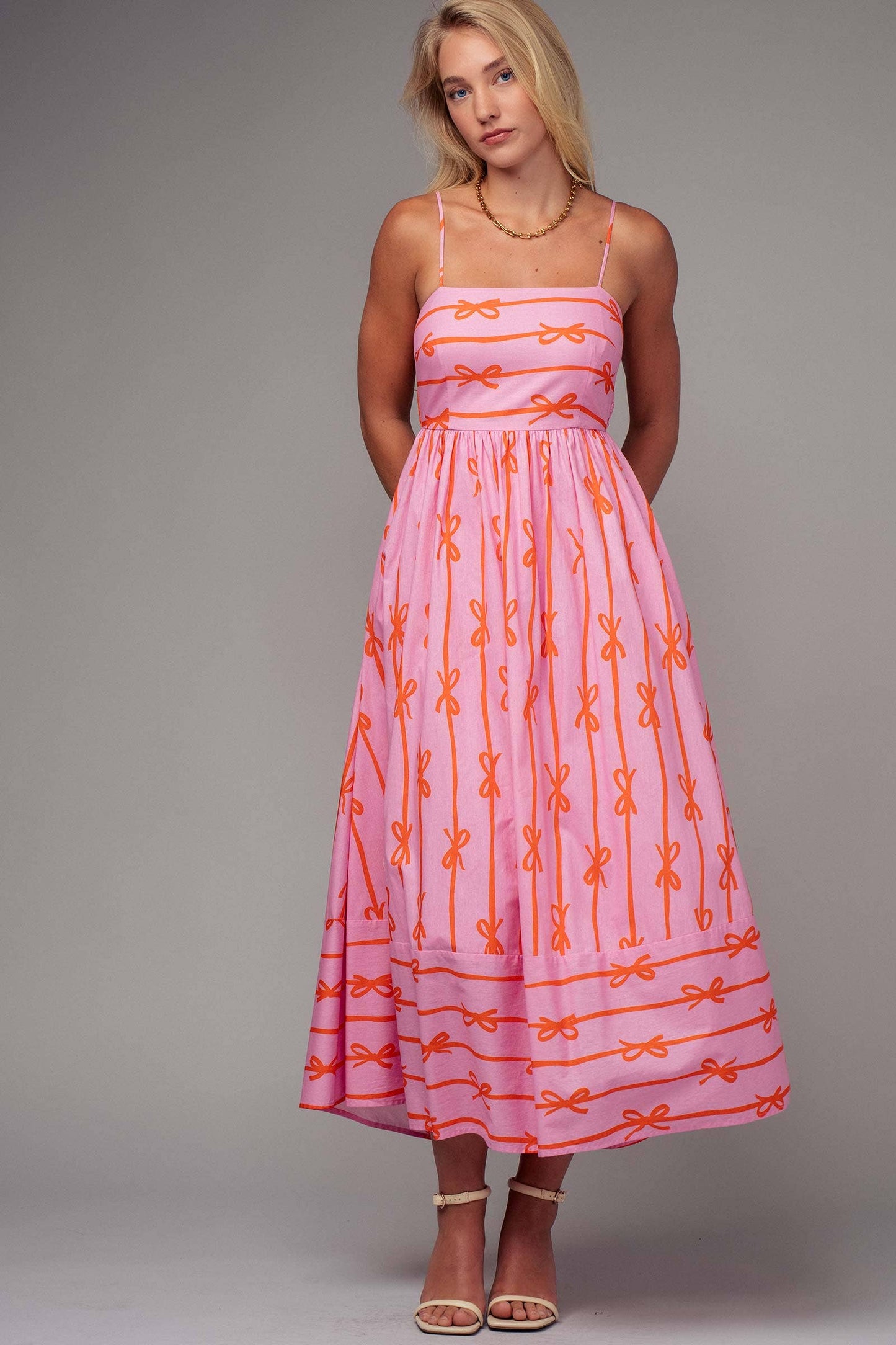Dana Sweet Ribbon Stripe Maxi Dress