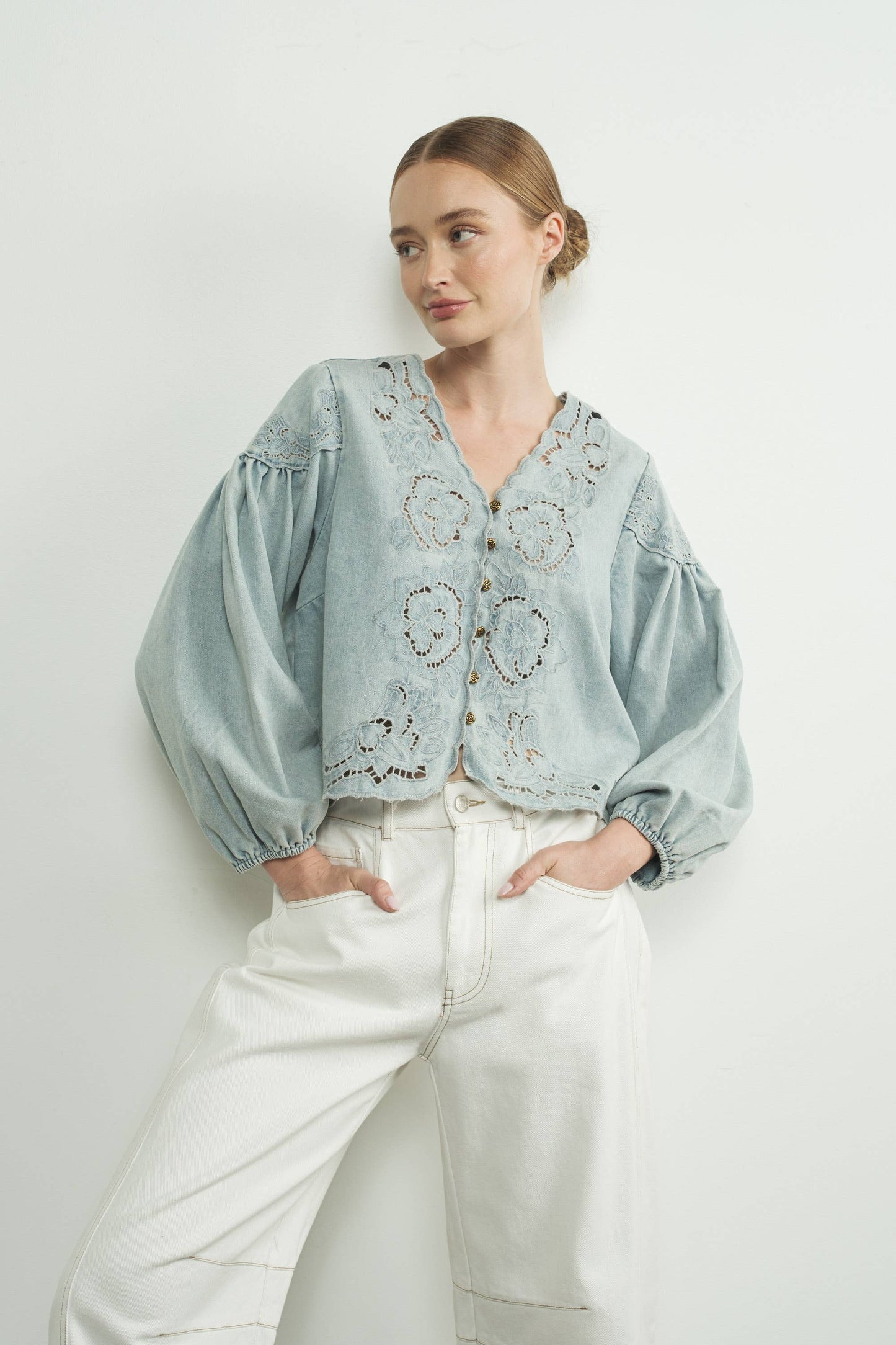 Evangeline Denim Top