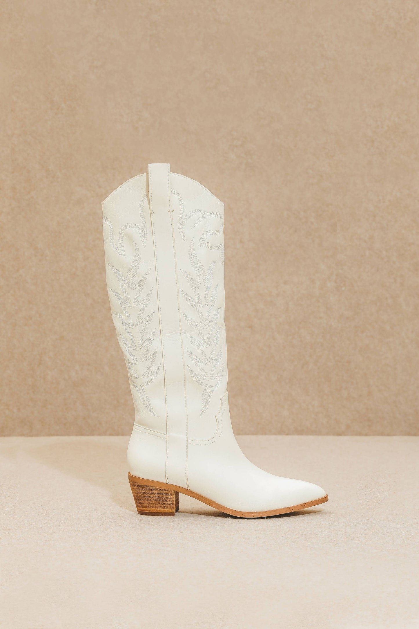 Inlay High Western Embroidery Block Heel Boots