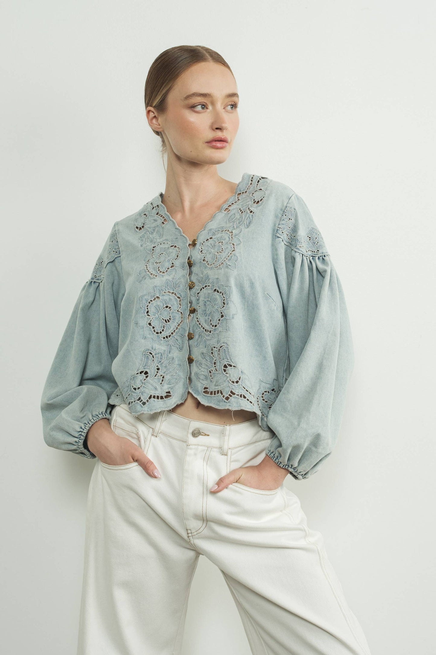Evangeline Denim Top