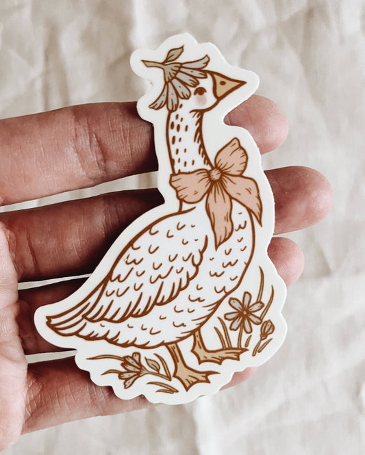 Darling Goose Vinyl Sticker Vintage Style Floral