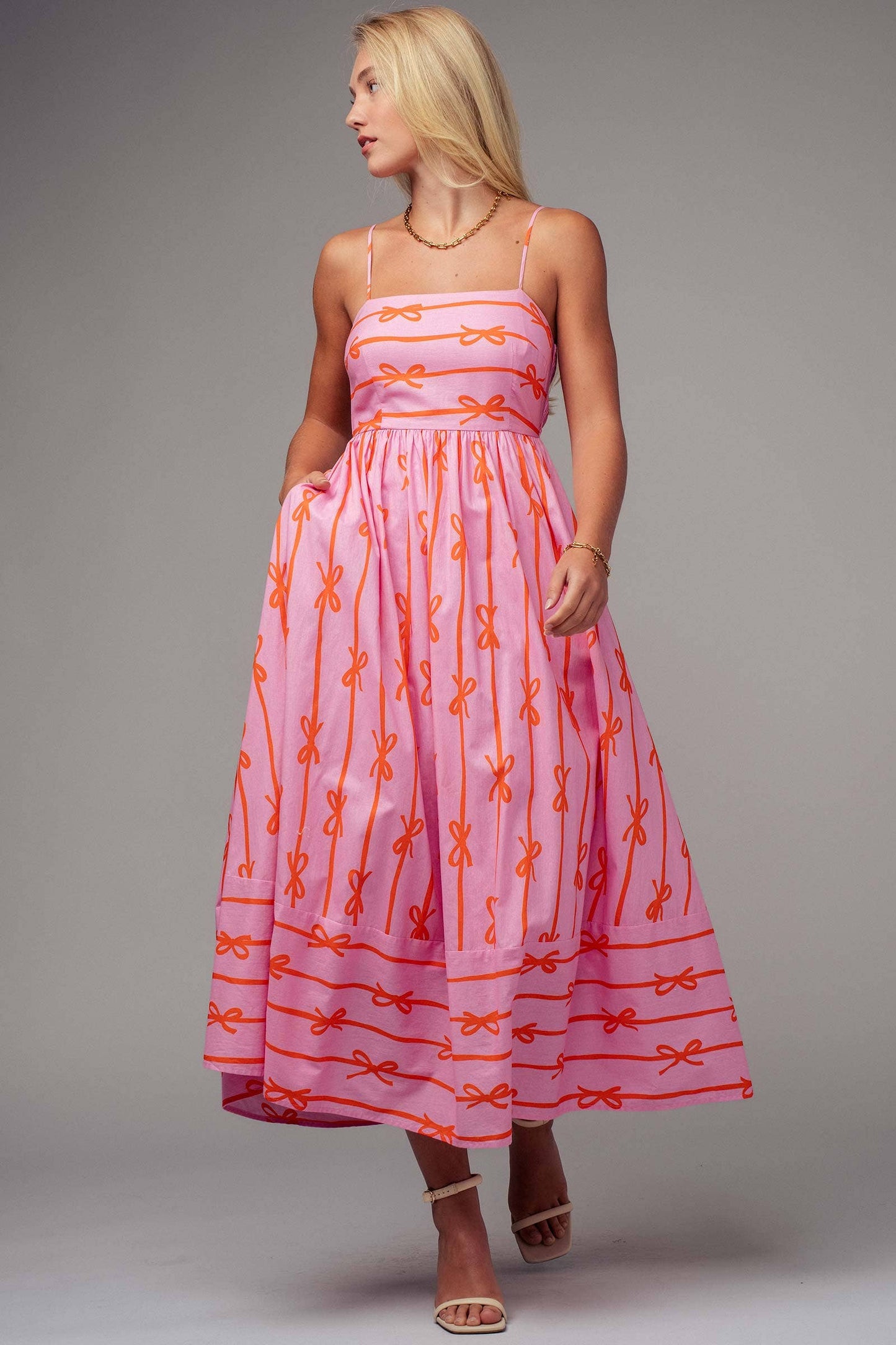 Dana Sweet Ribbon Stripe Maxi Dress