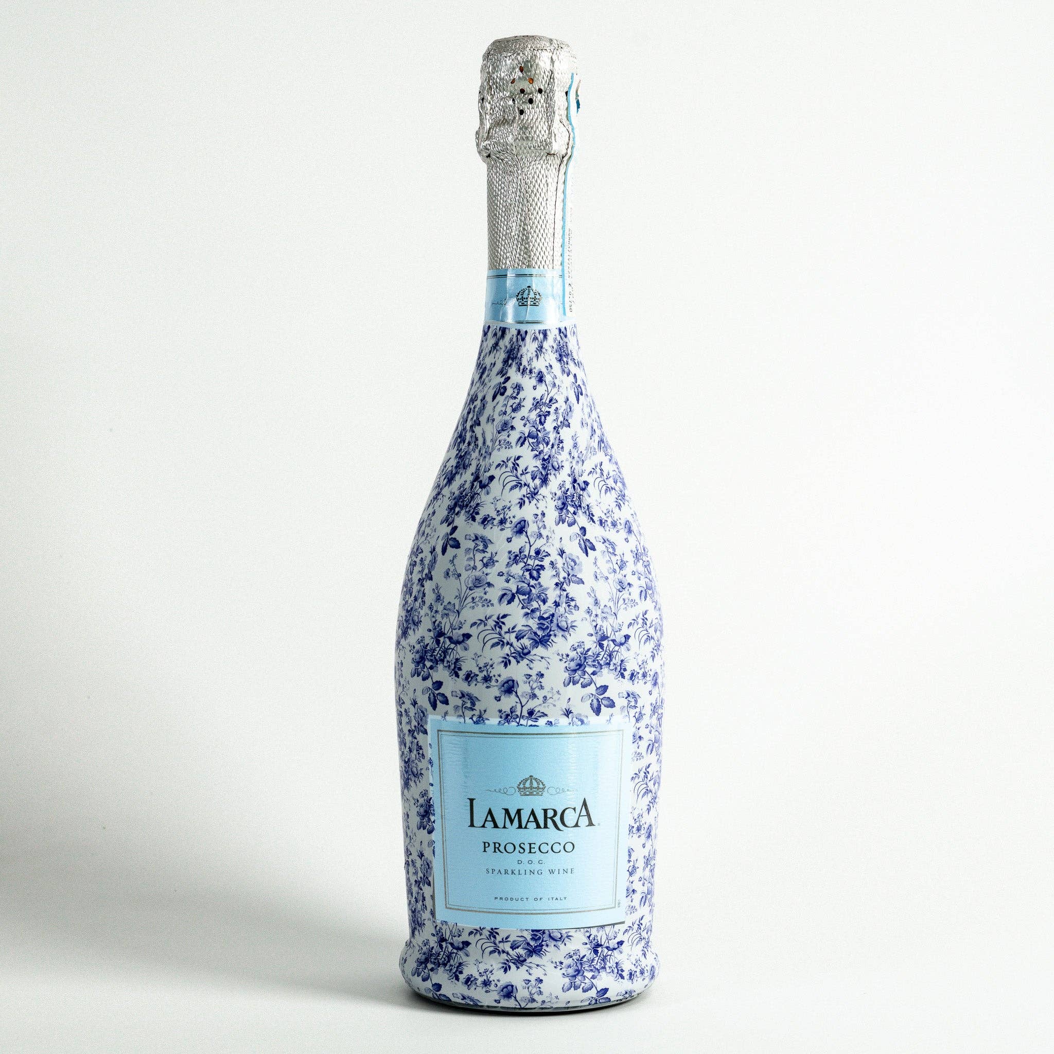 Beau Bottles Grandmillenial Blue Floral - Prosecco Collection