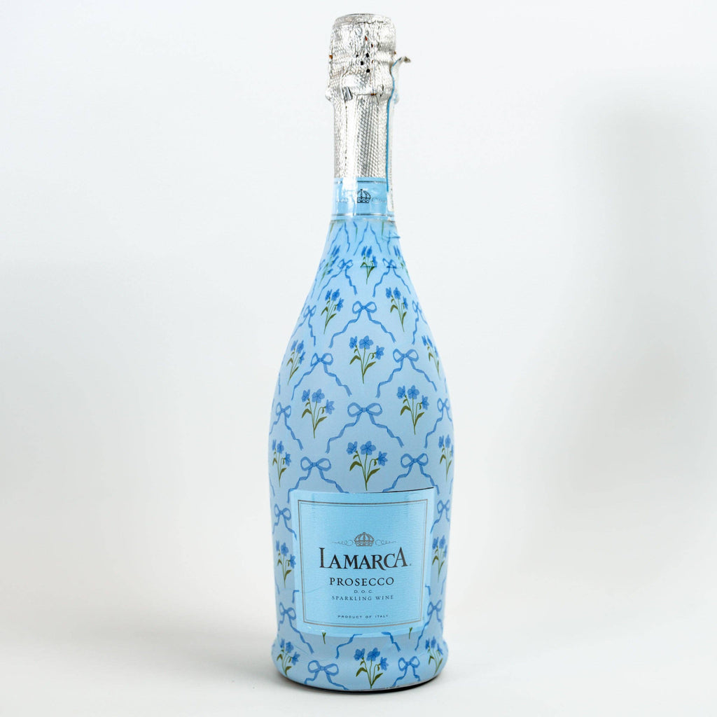 Beau Bottle Blue Bows and Blossoms - Prosecco Collection