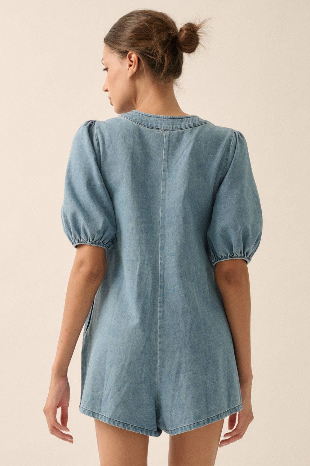 Alisa Denim Pleated Romper