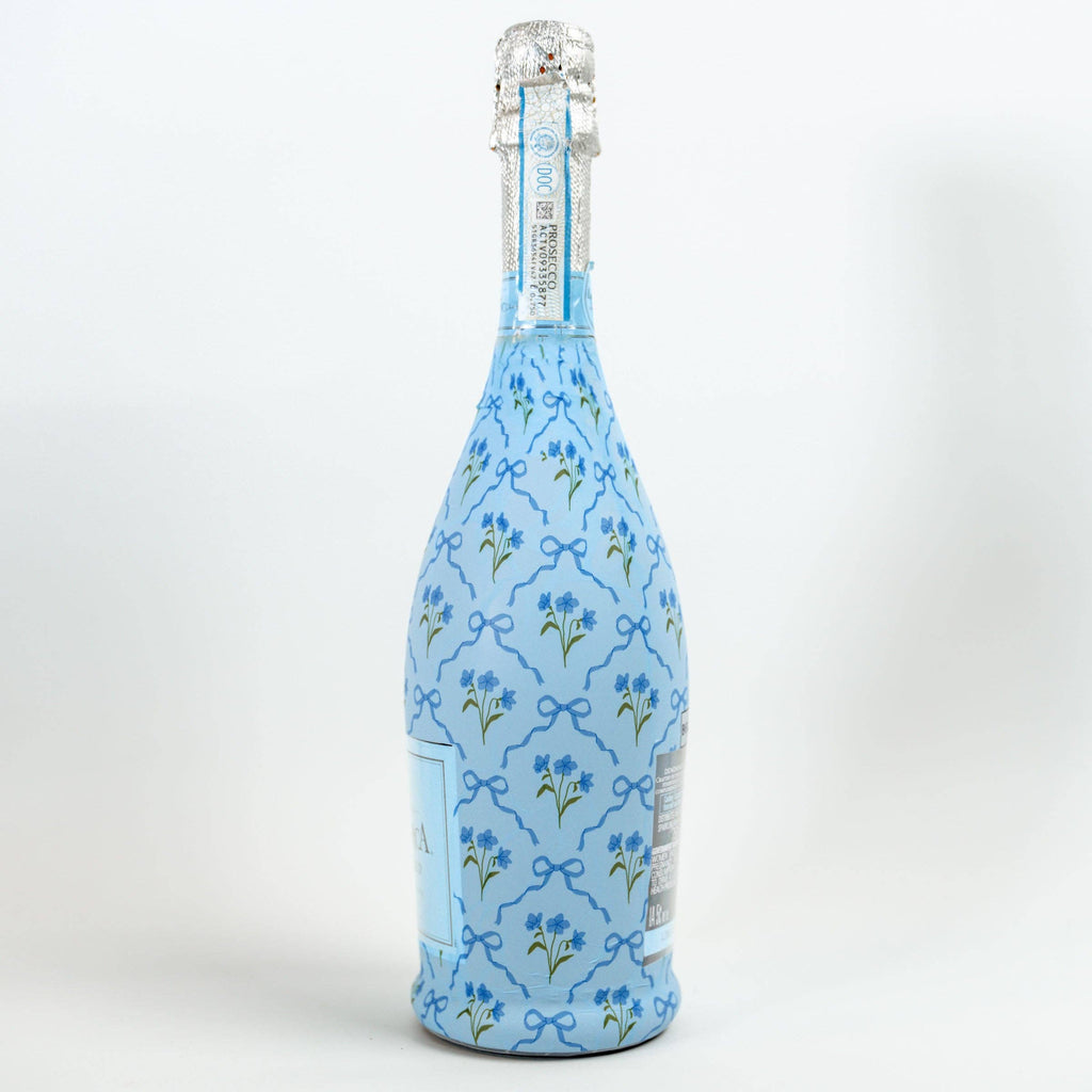 Beau Bottle Blue Bows and Blossoms - Prosecco Collection