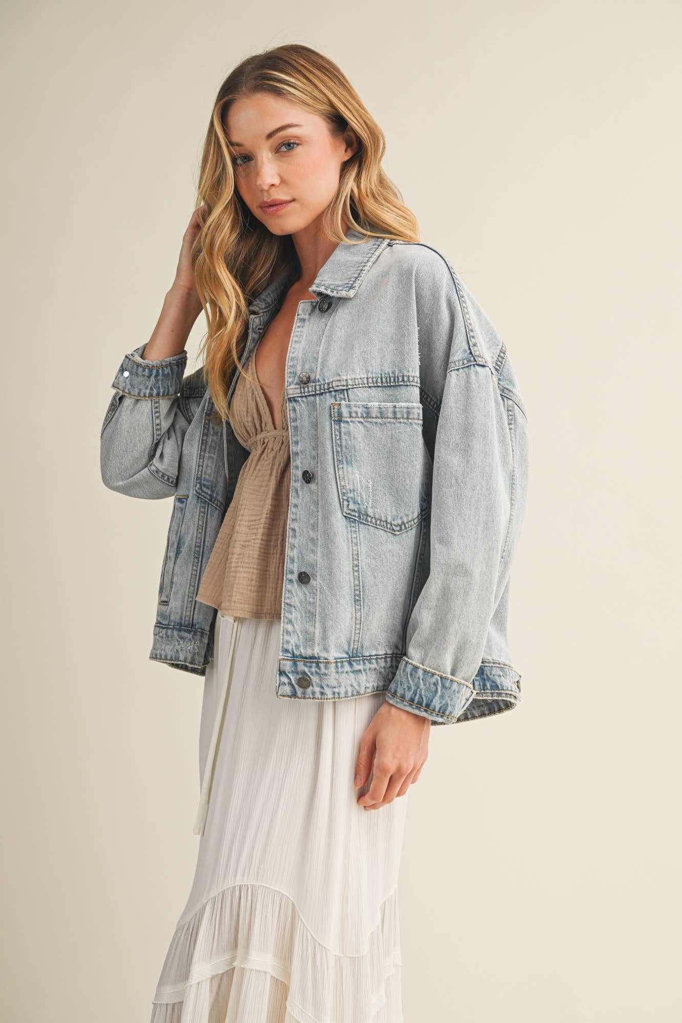 Evans Denim Back Pleated Jacket