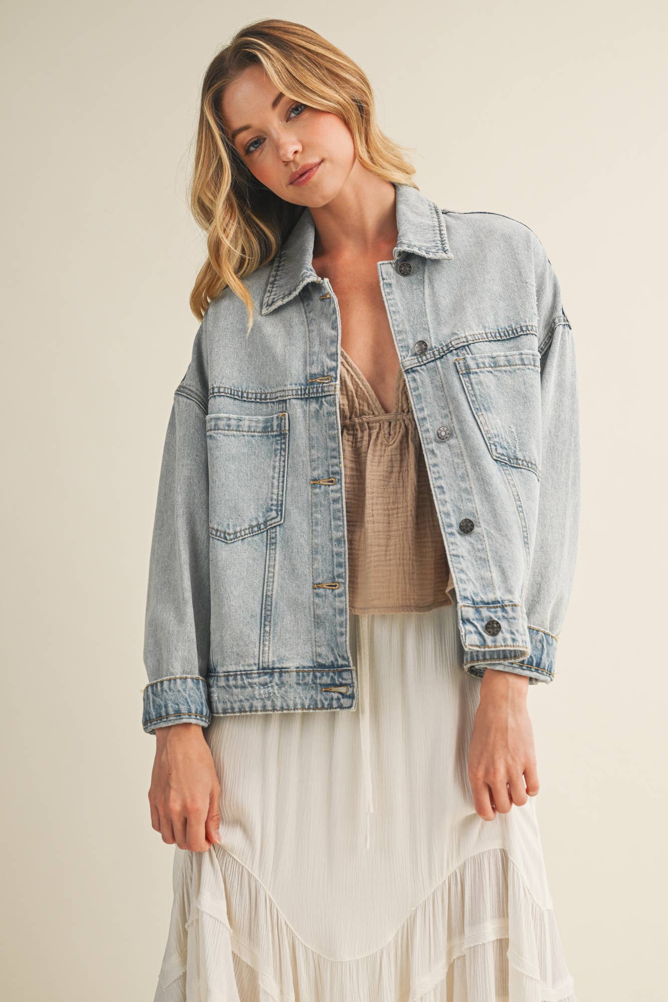 Evans Denim Back Pleated Jacket