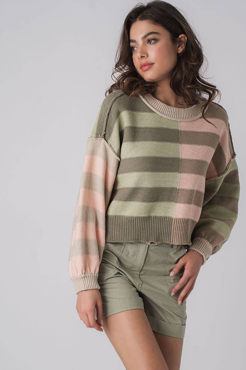 Chic Colorbloack Crewneck