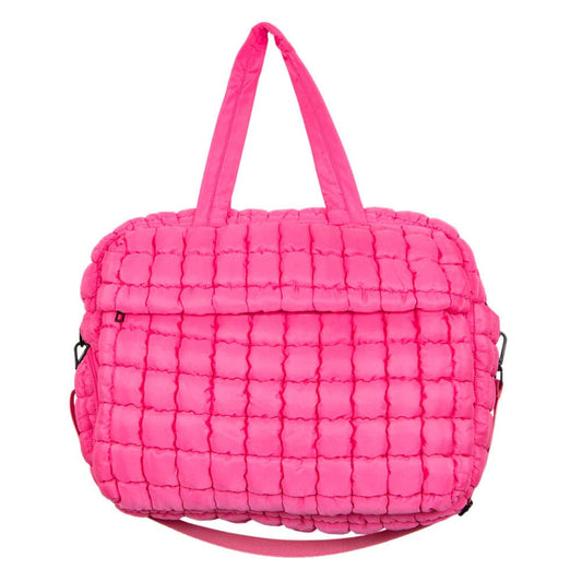 Hot Pink Quilted Valentine's Day Duffel Weekender Bag