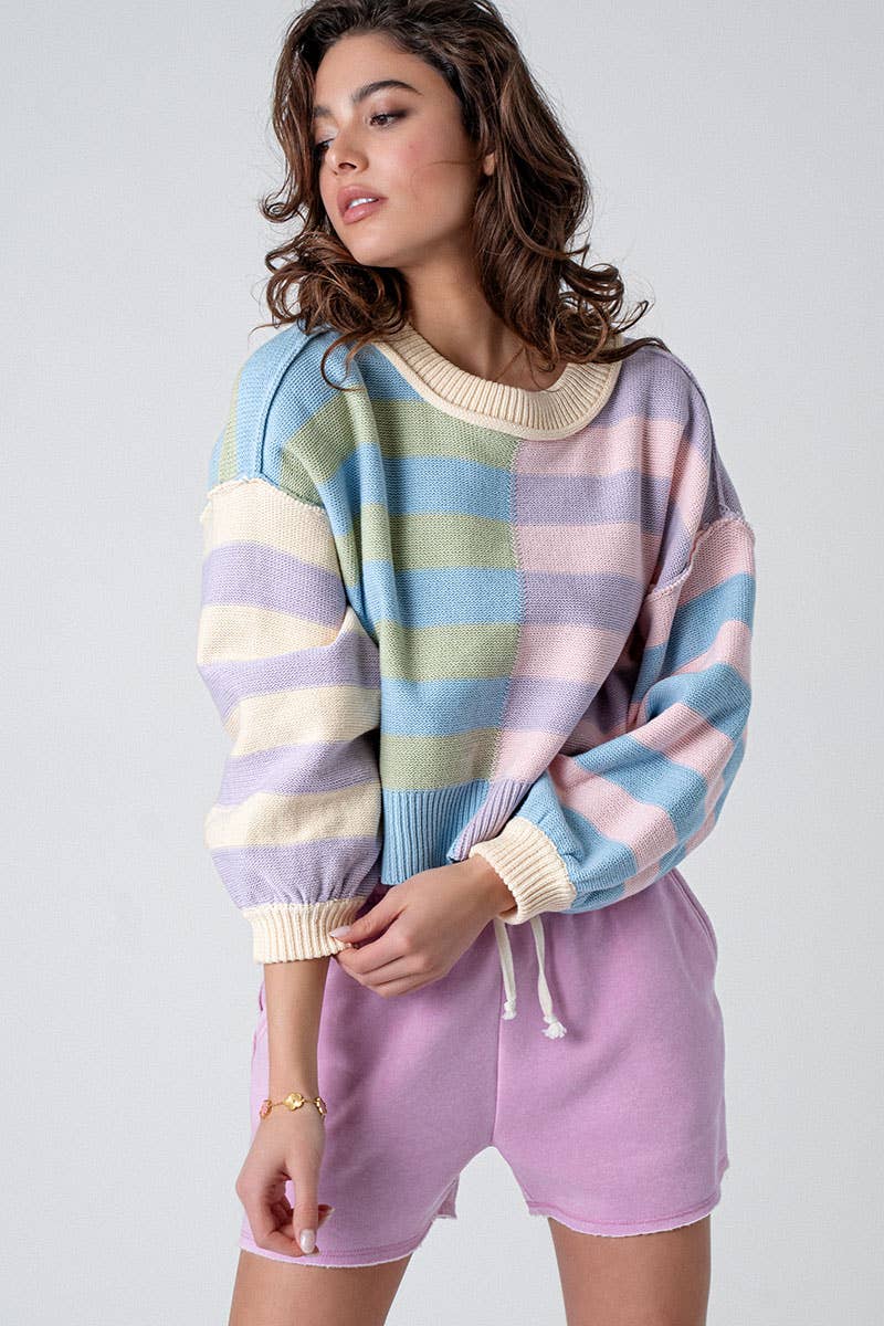 Chic Colorbloack Crewneck