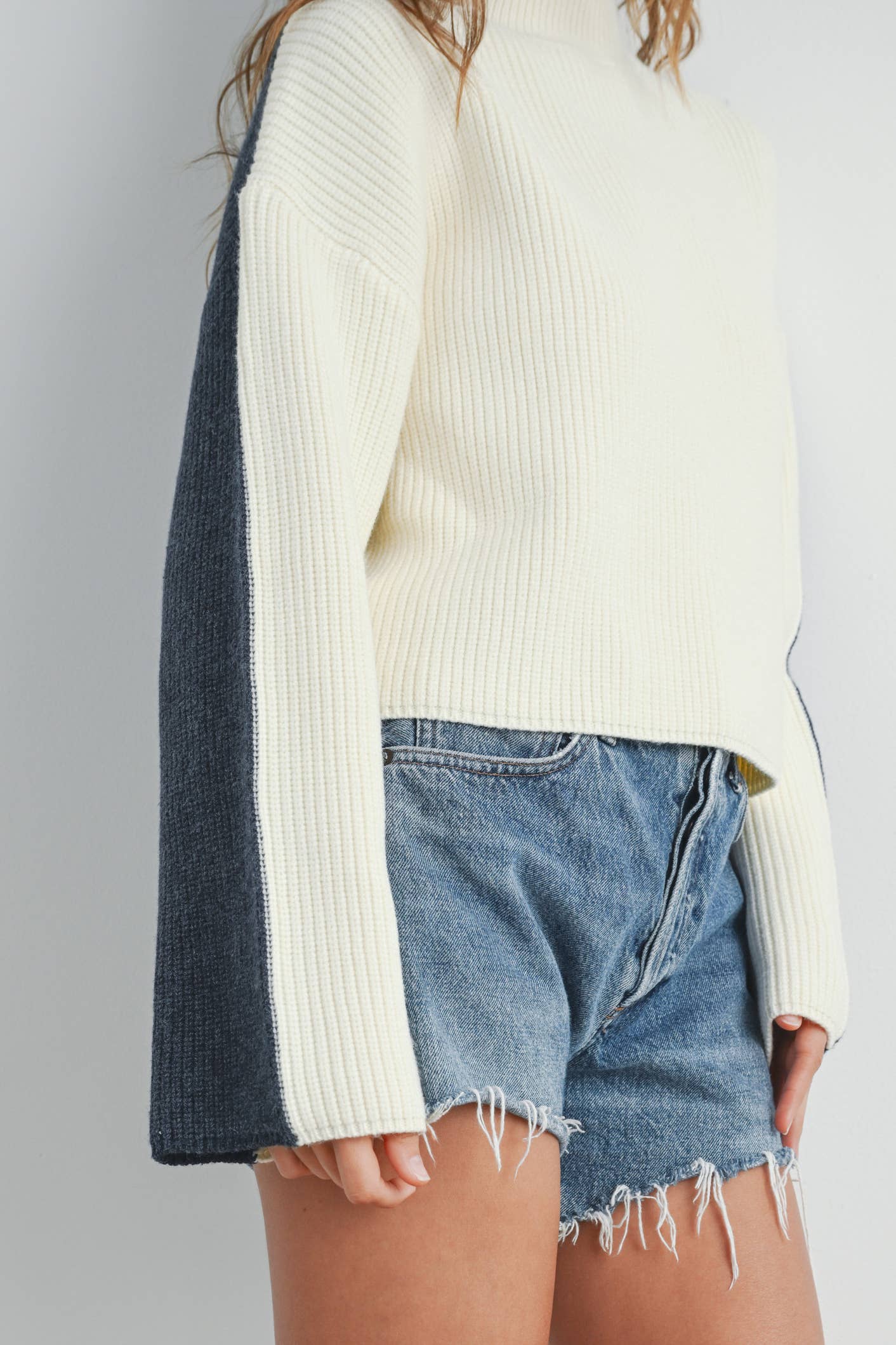 Two Toned Turtleneck Sweater