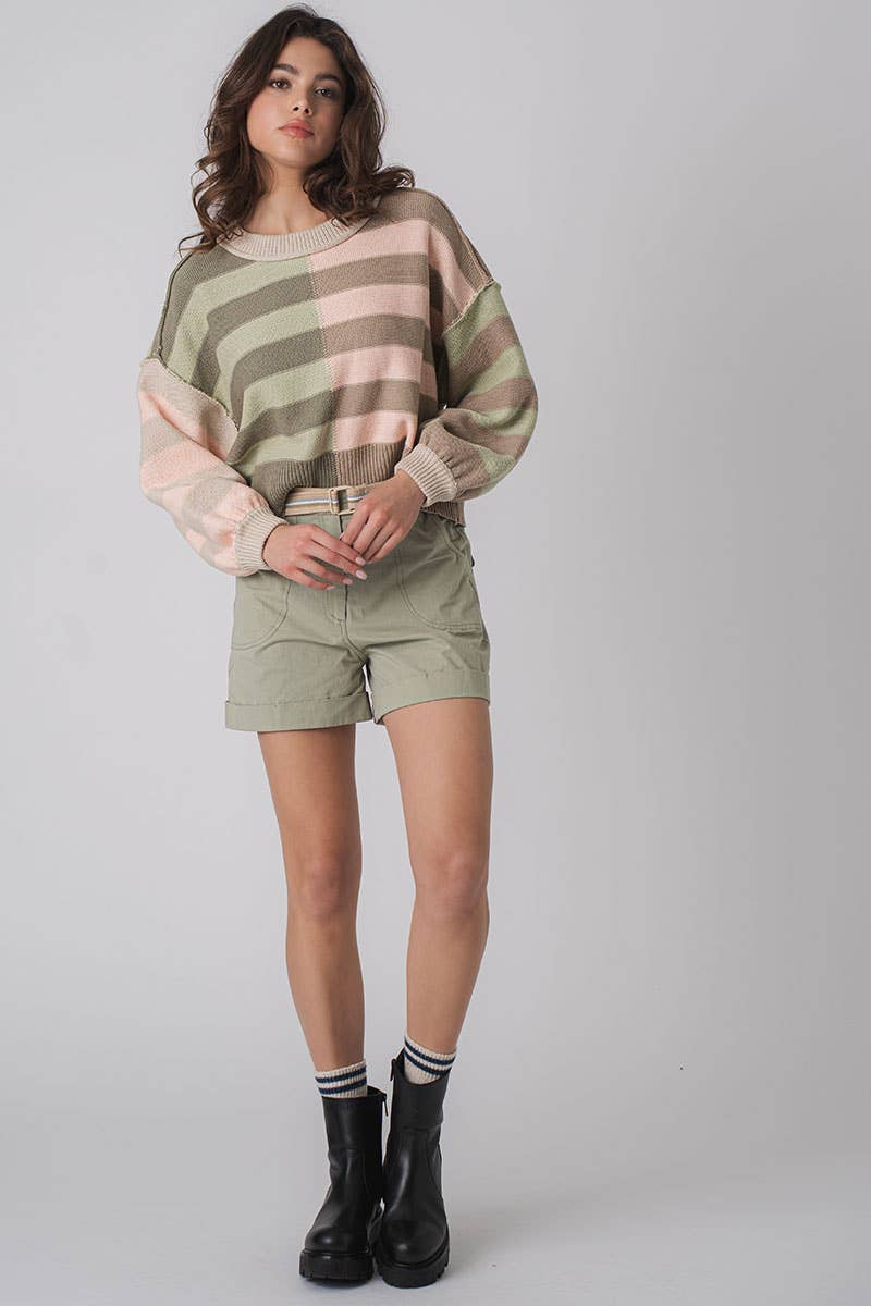 Chic Colorbloack Crewneck