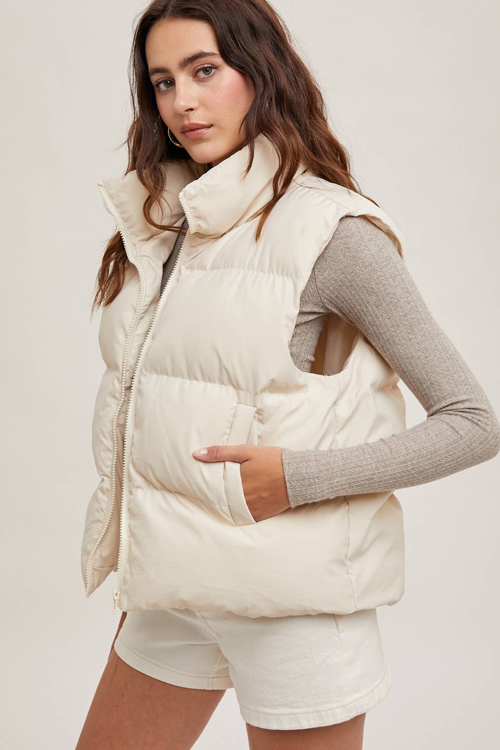 ZIPPER FRONT PUFFER VEST