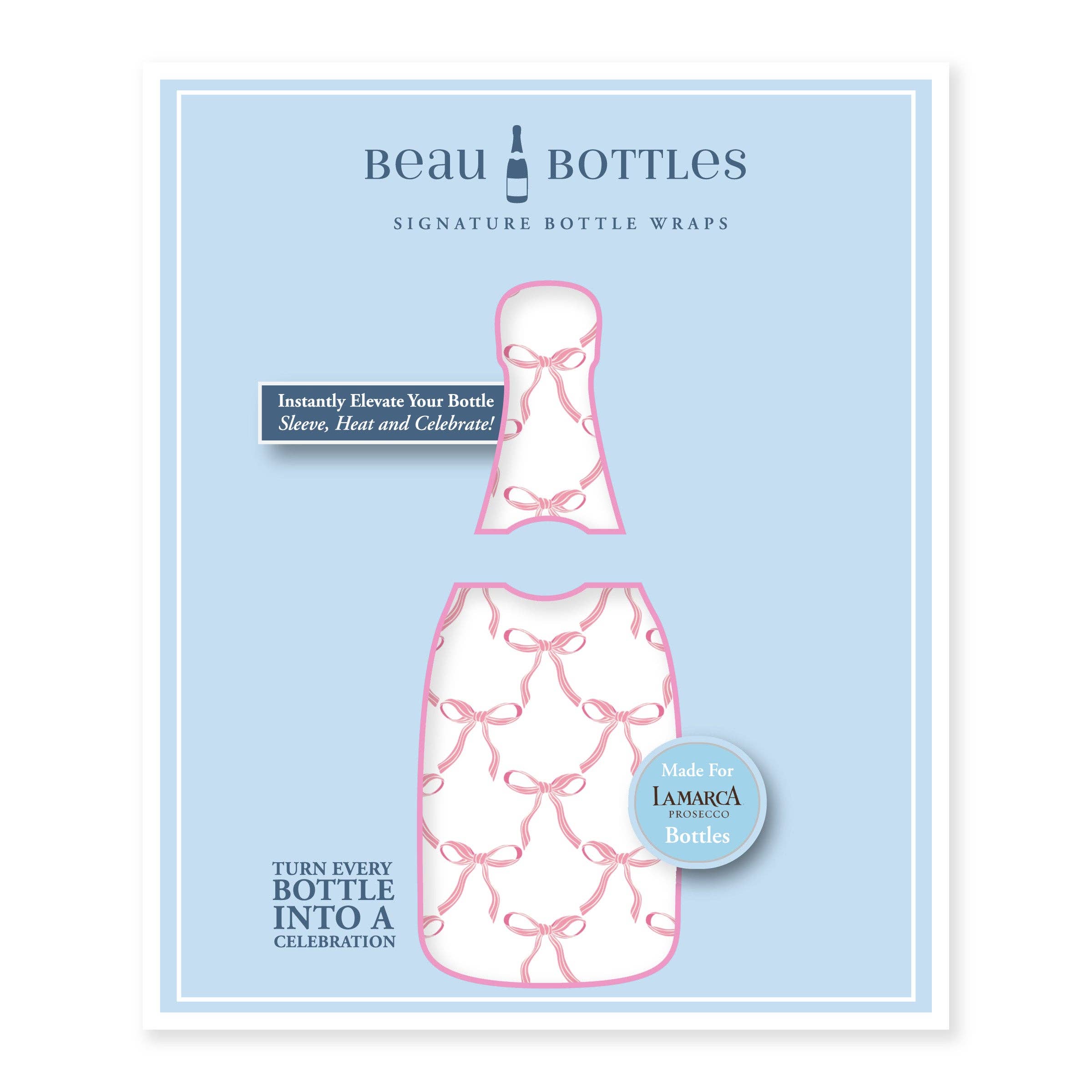 Beau Bottles Grandmillenial Pink Bows- Prosecco Collection
