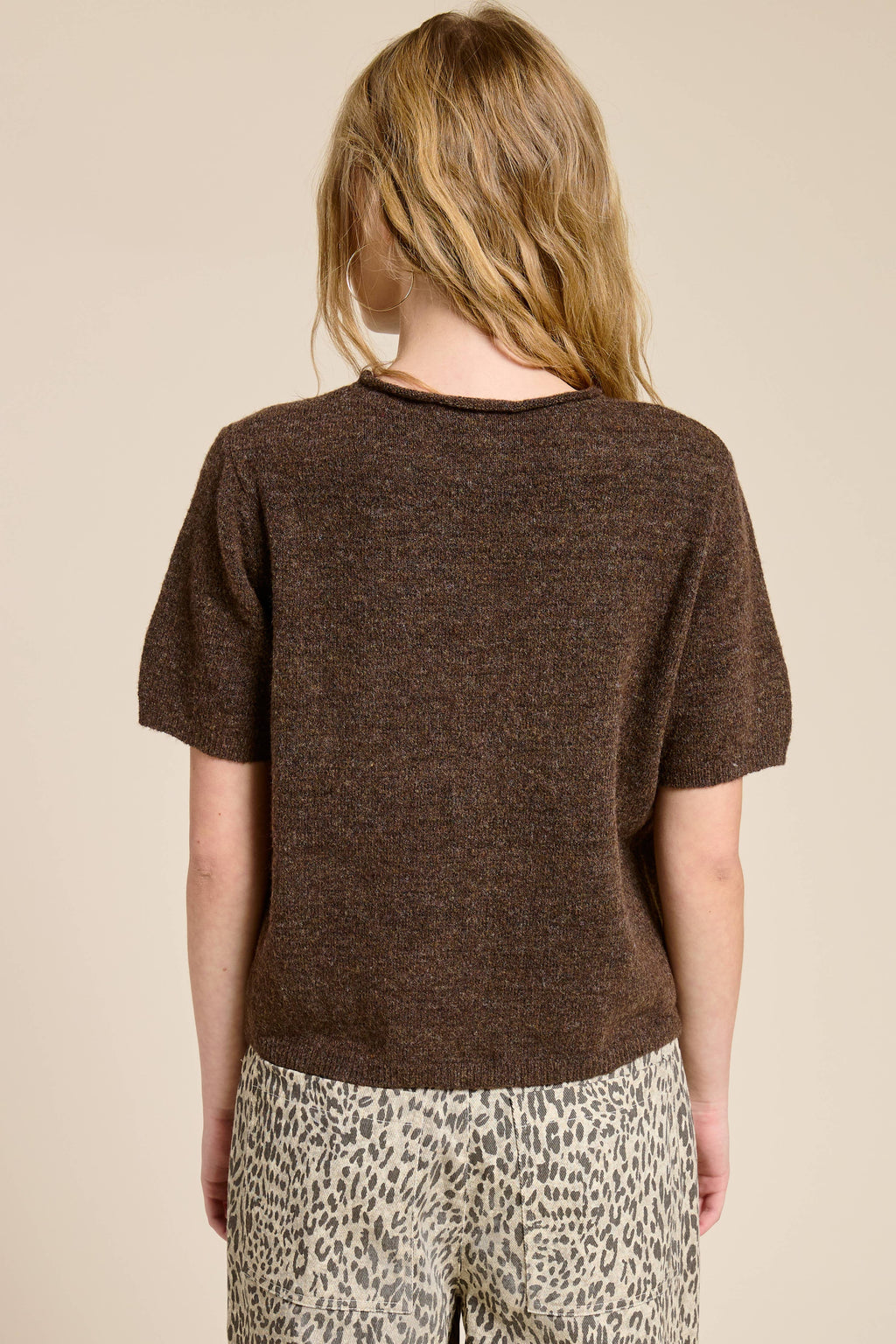 Short Sleeve Button Down Cardigan Top