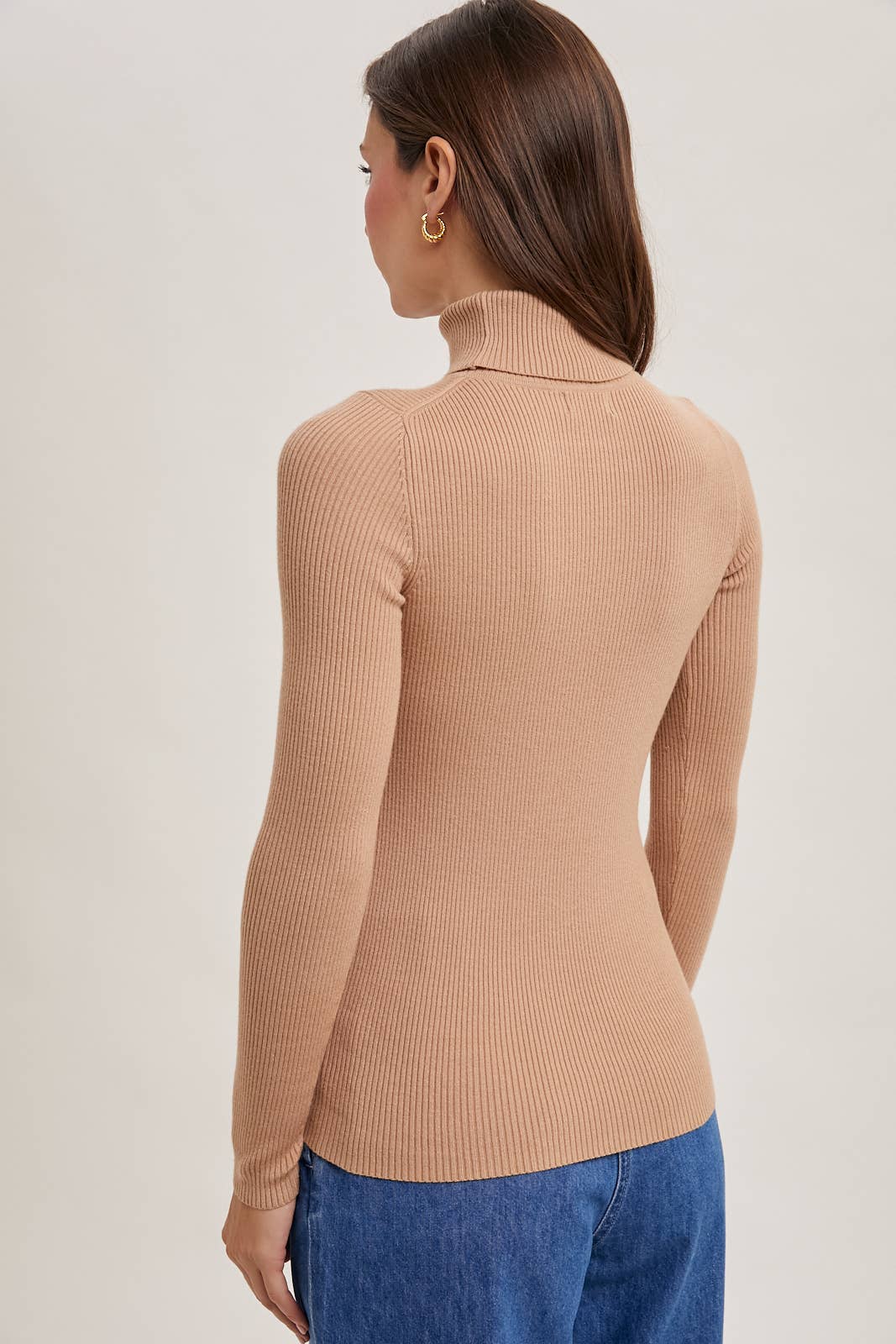 ESSENTIAL RIB TURTLE NECK PULLOVER