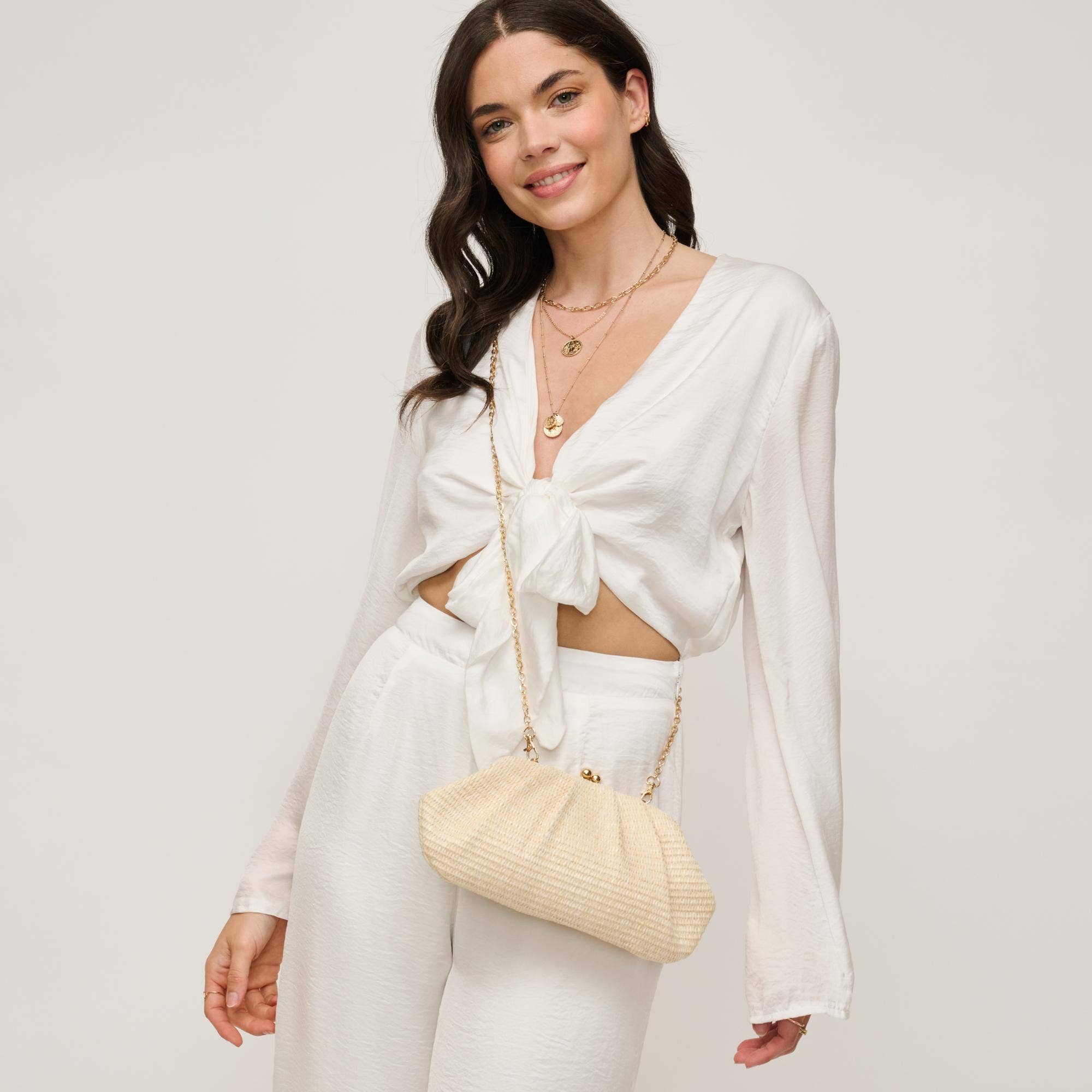 Triana Straw Frame Clutch