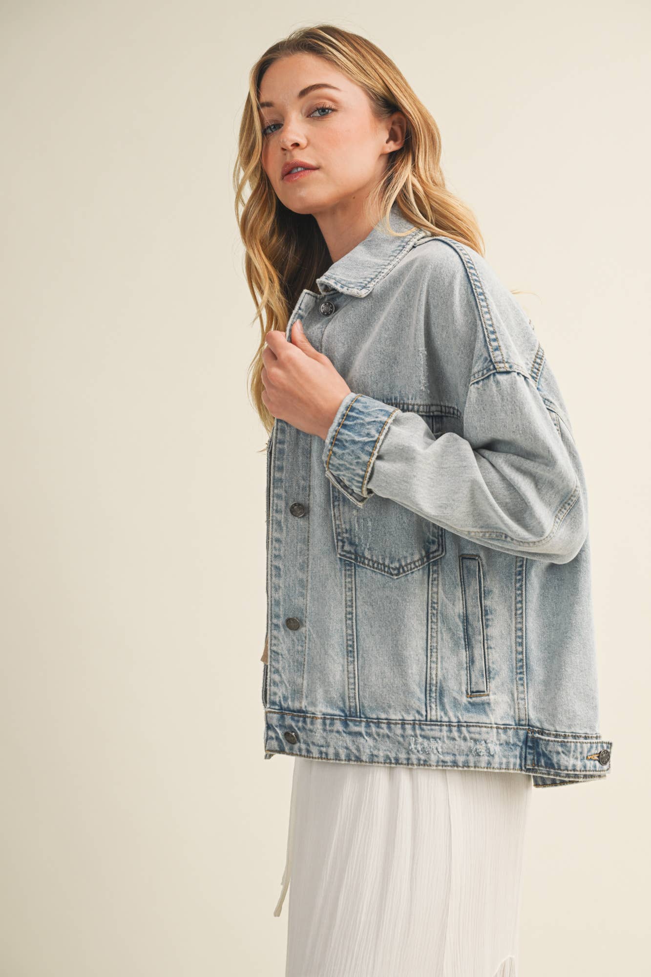 Evans Denim Back Pleated Jacket