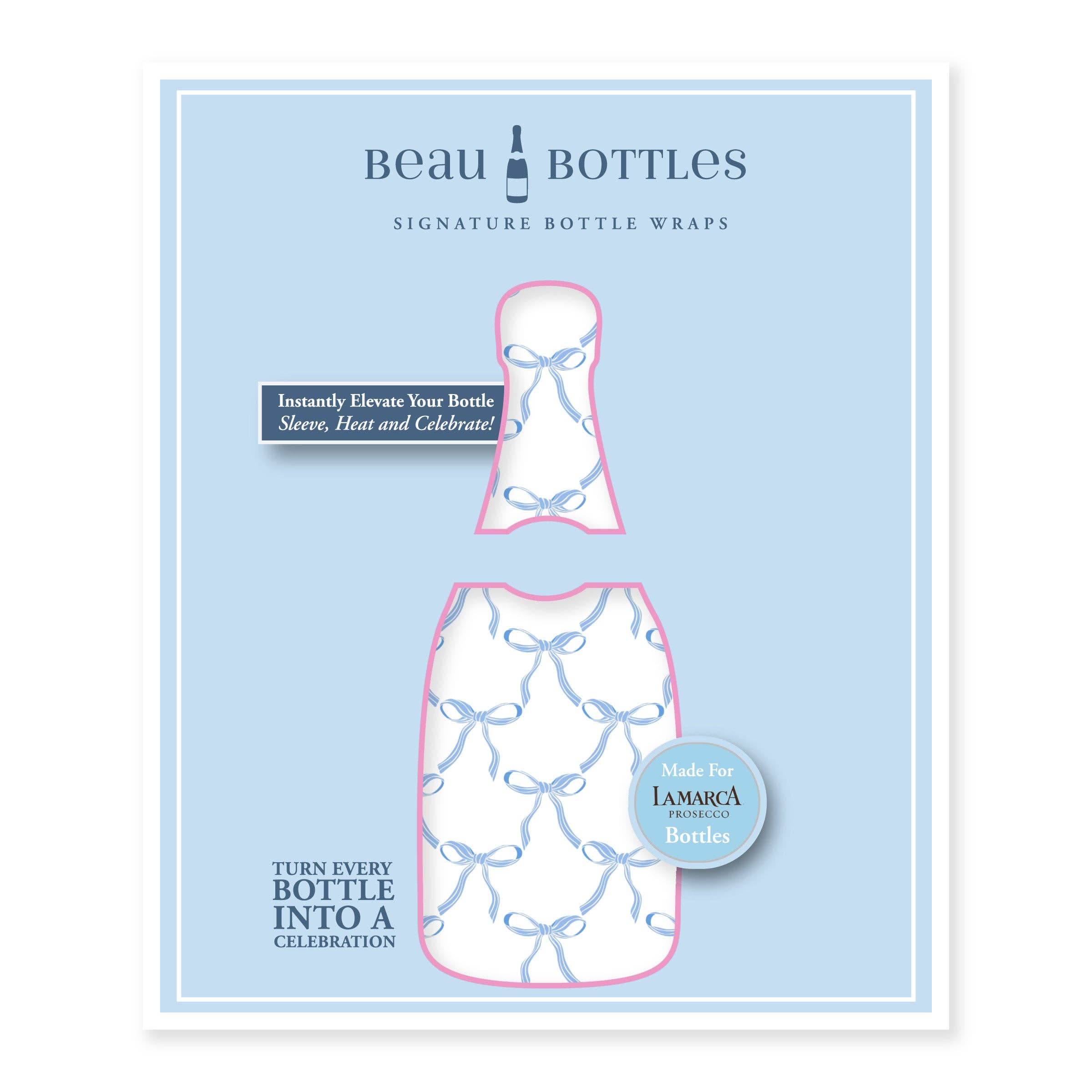 Beau Bottles Grandmillenial Blue Bows - Prosecco Collection
