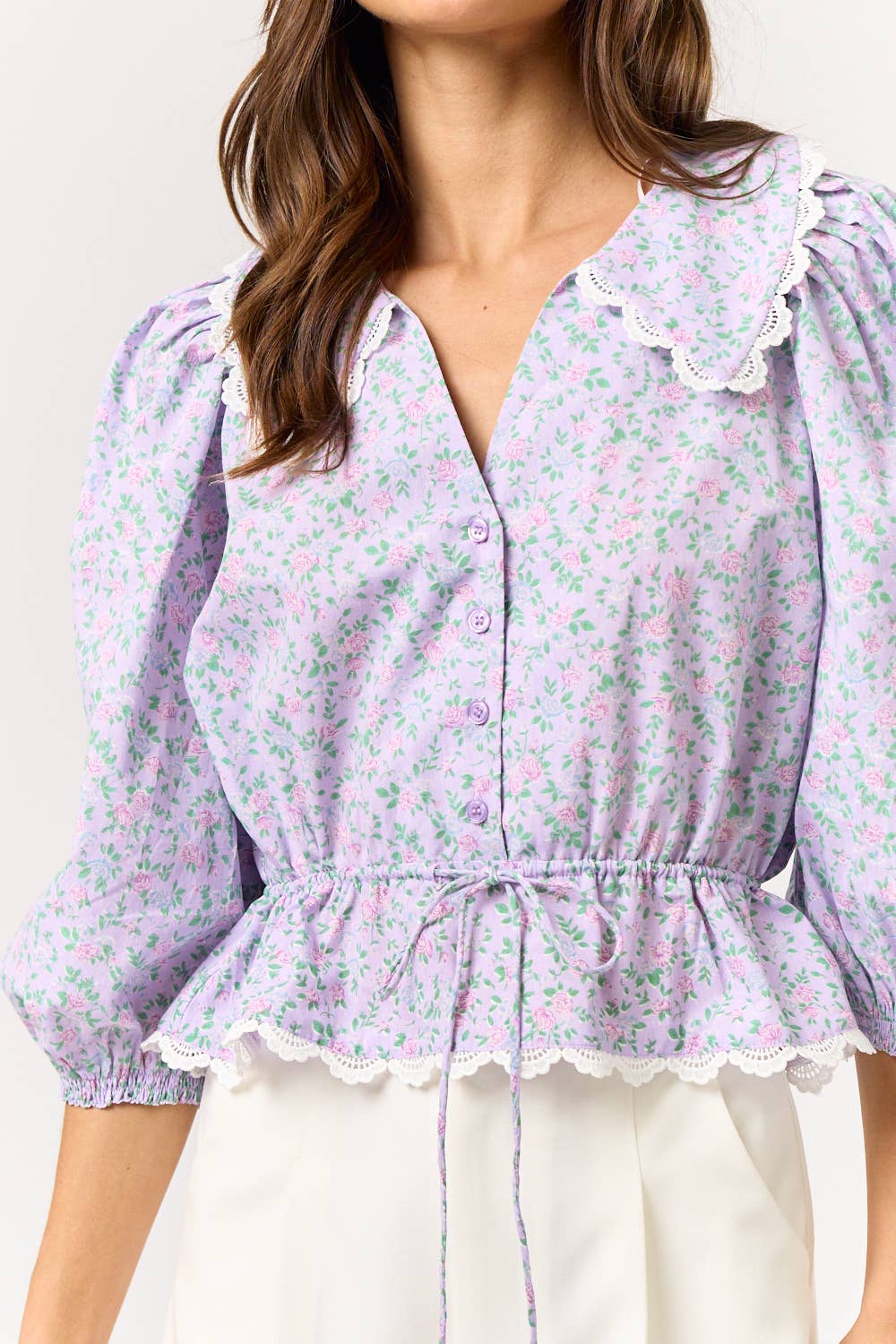 Eve Pretty In Purple Floral Print Top
