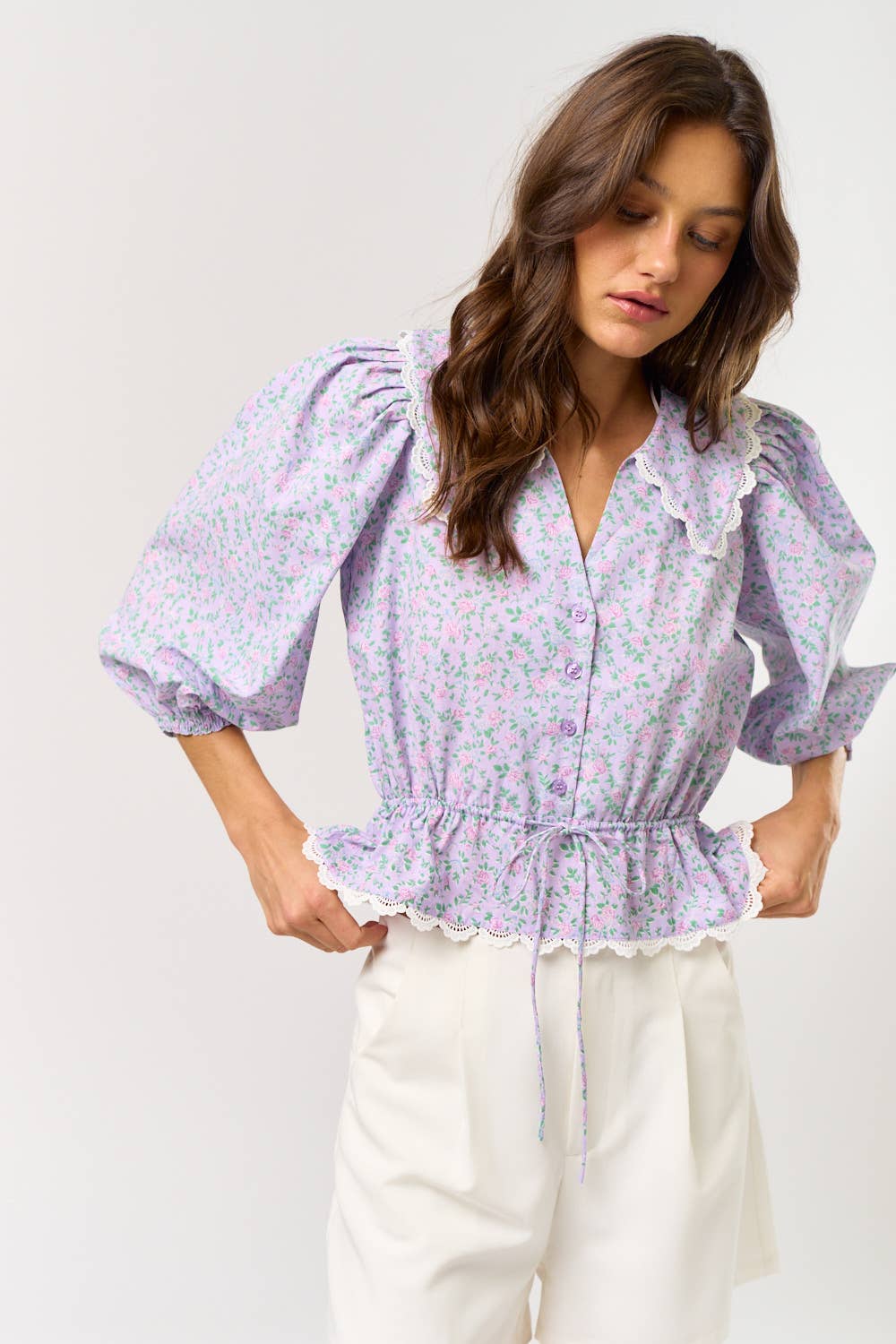 Eve Pretty In Purple Floral Print Top