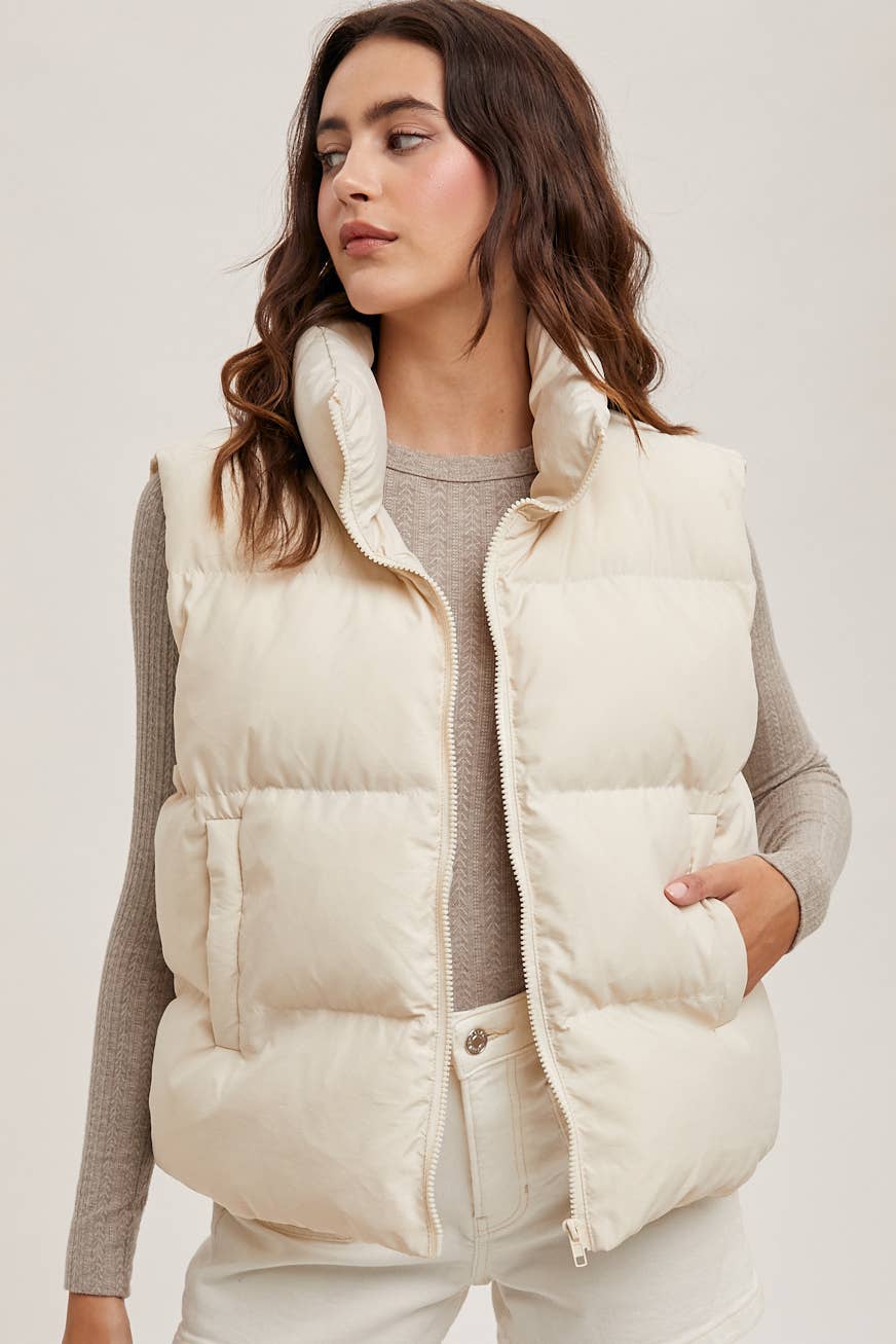 ZIPPER FRONT PUFFER VEST