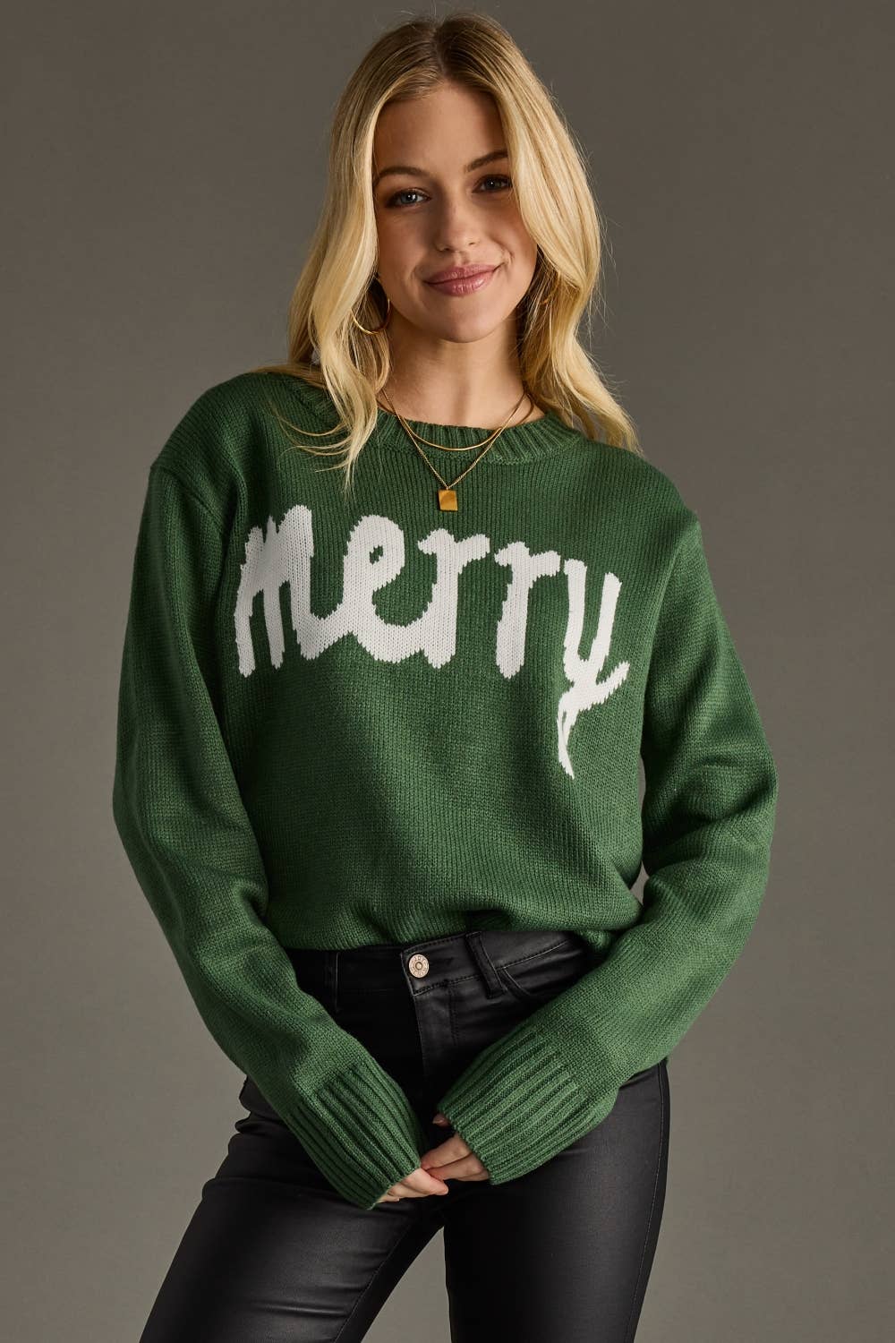 Hunter Green Merry Sweater