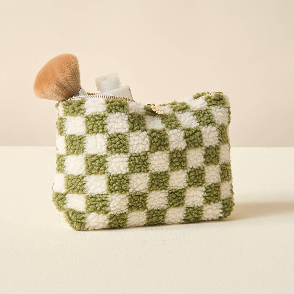 Teddy Pouch-Check Green