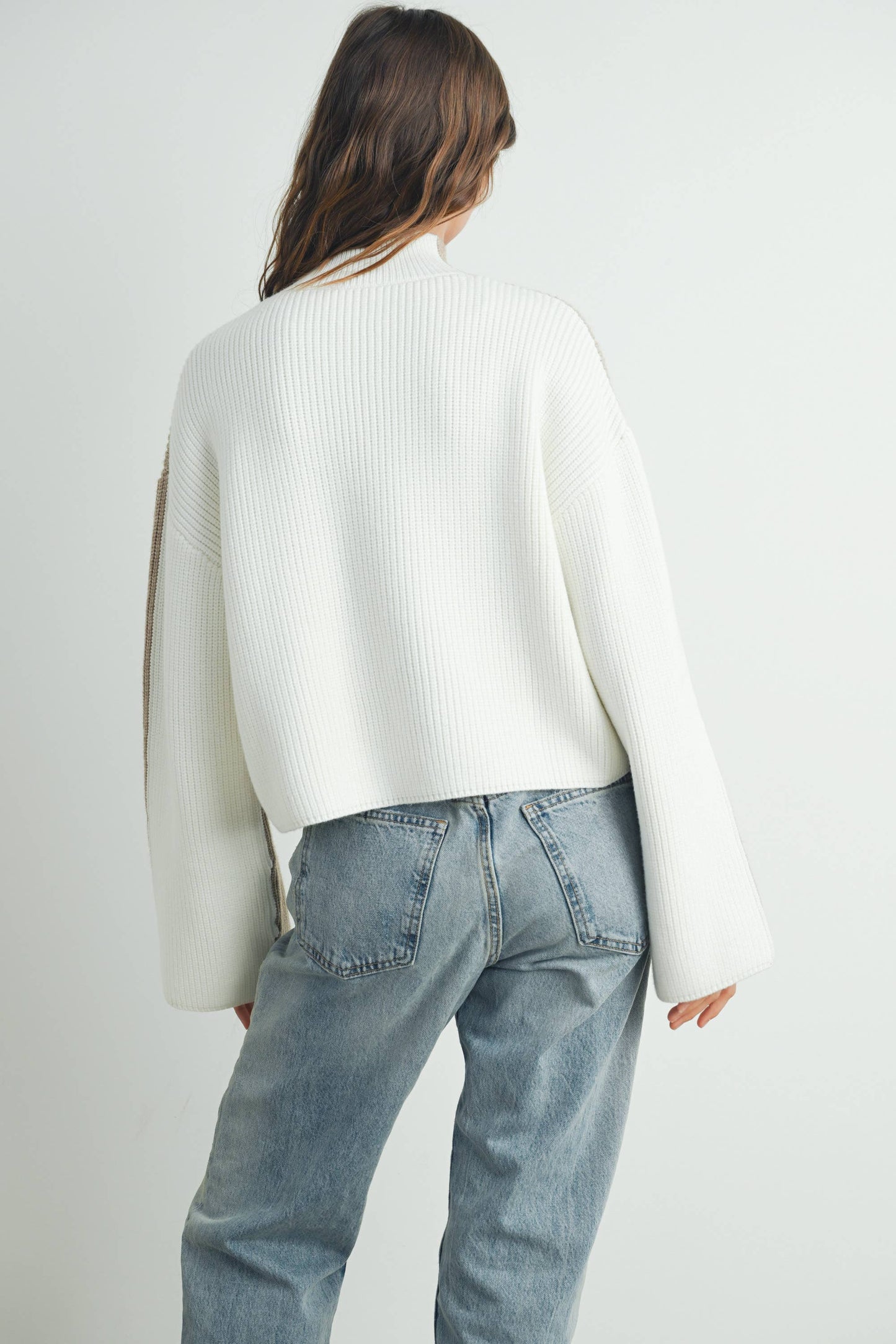 Two Toned Turtleneck Sweater