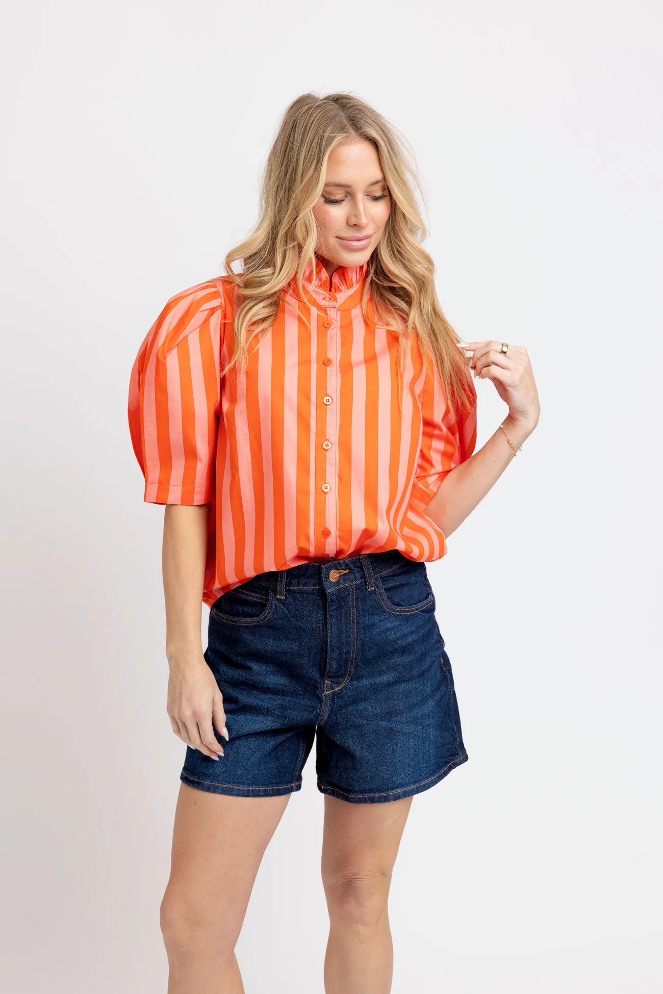 Karlie Coral Stripe Top