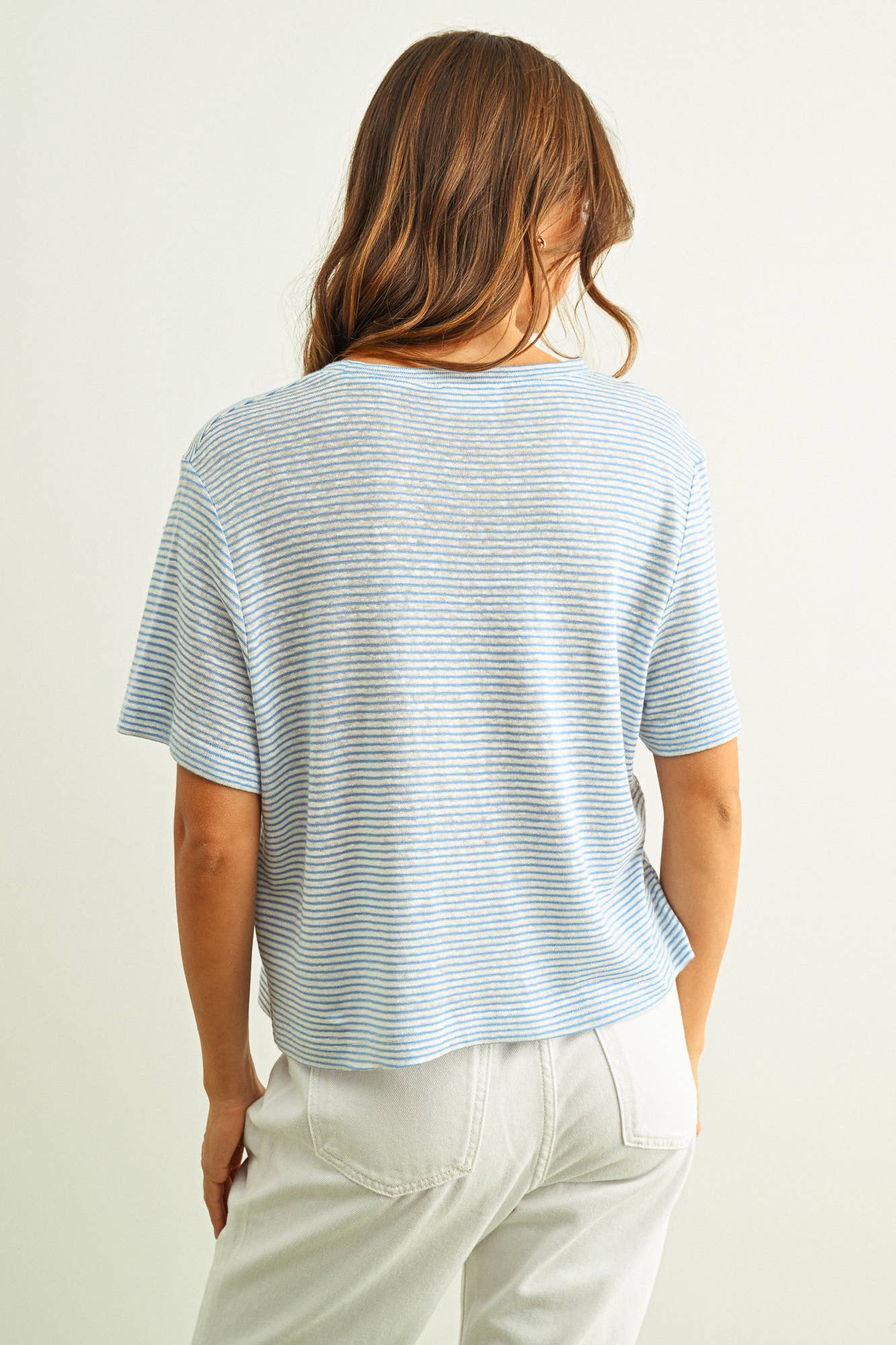 Ember Stripe Slub Short Sleeve Top