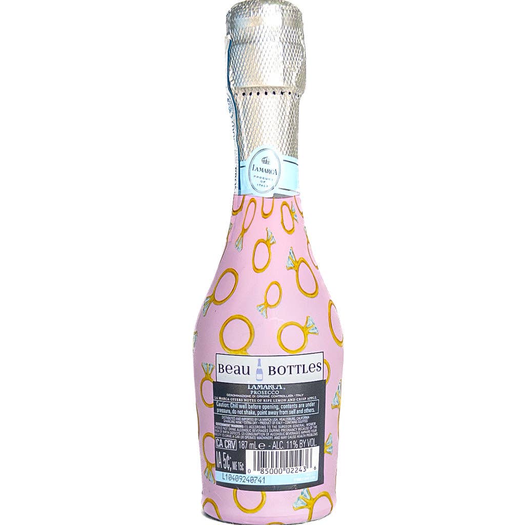 Beau Bottles Pink Engagement Ring - MINI Prosecco Collection - Six Pack