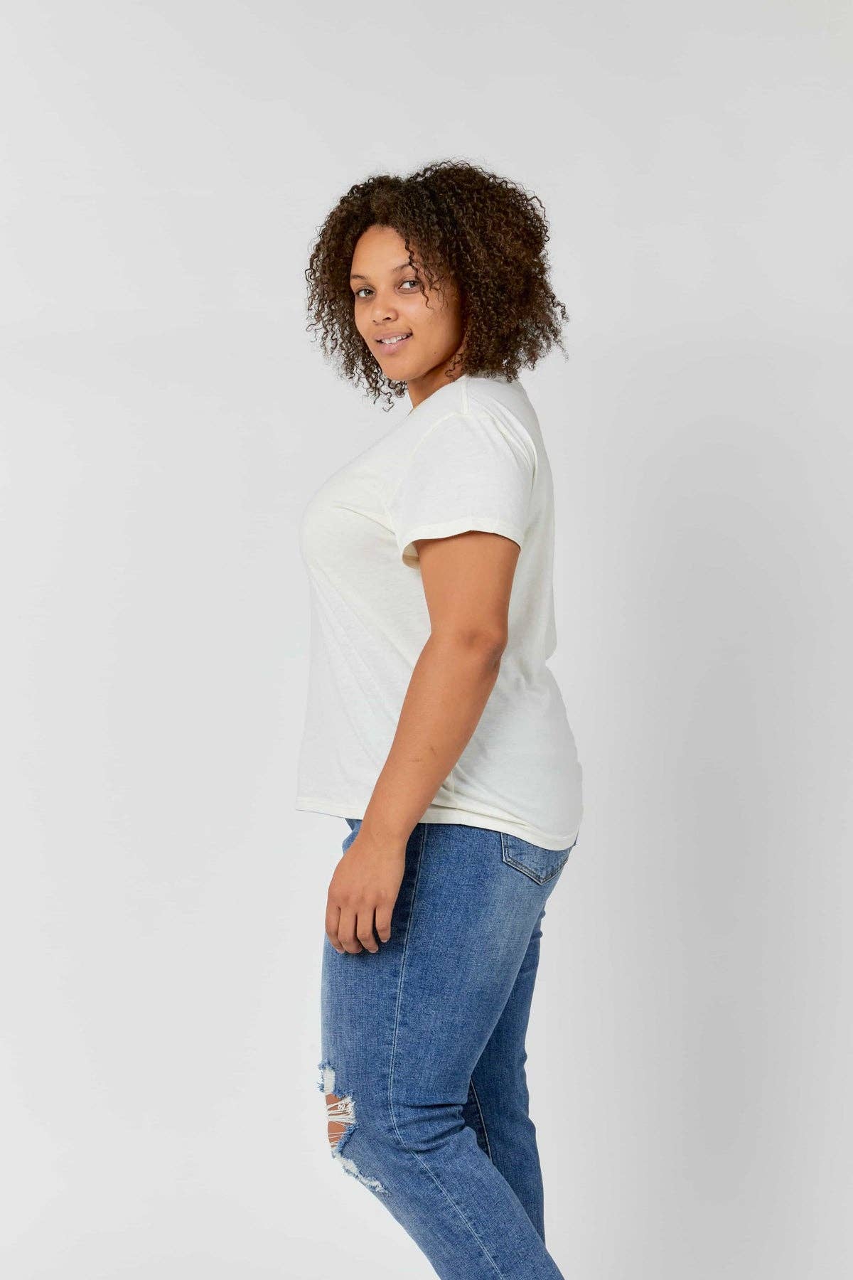 Arden Cotton Tee, White