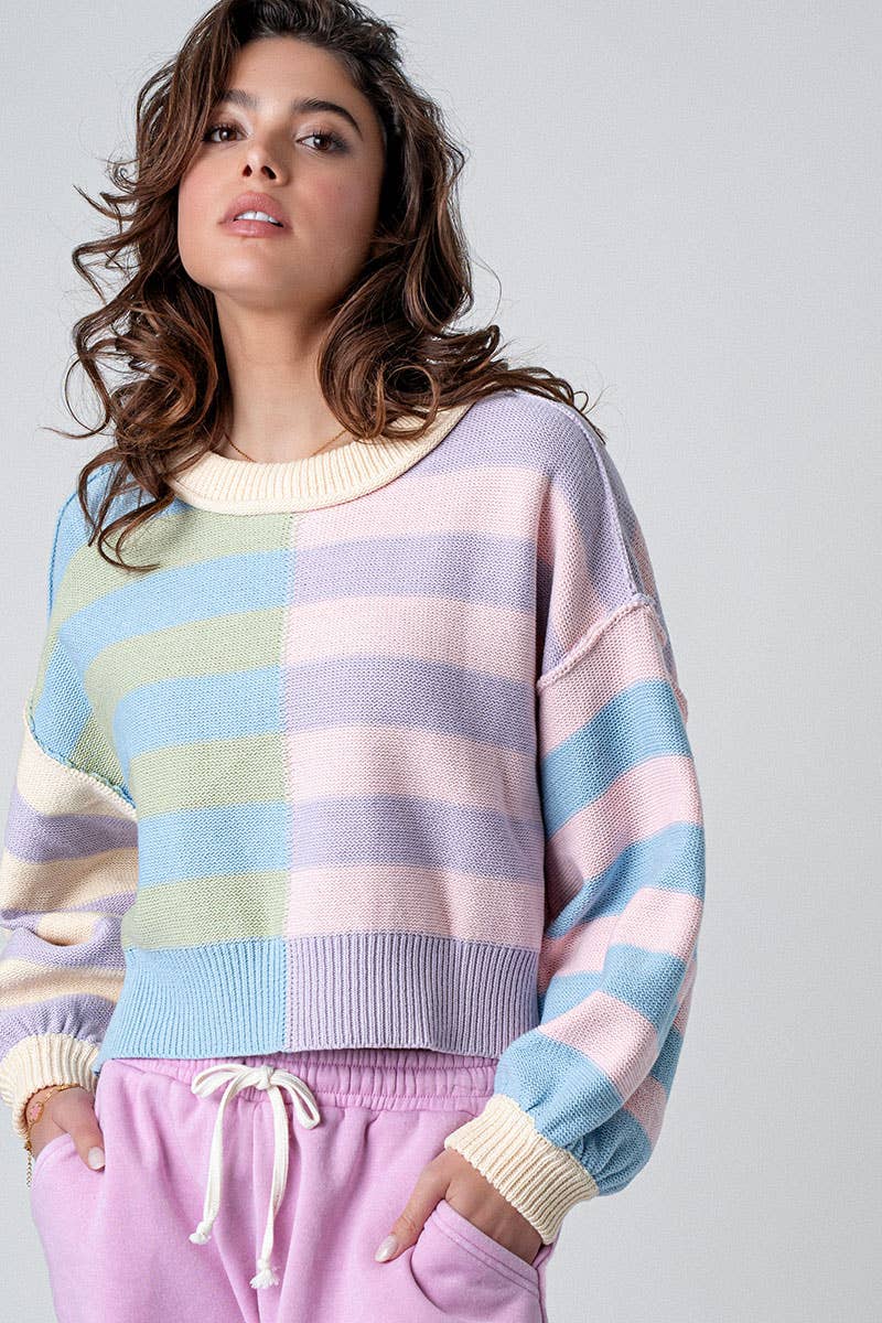 Chic Colorbloack Crewneck