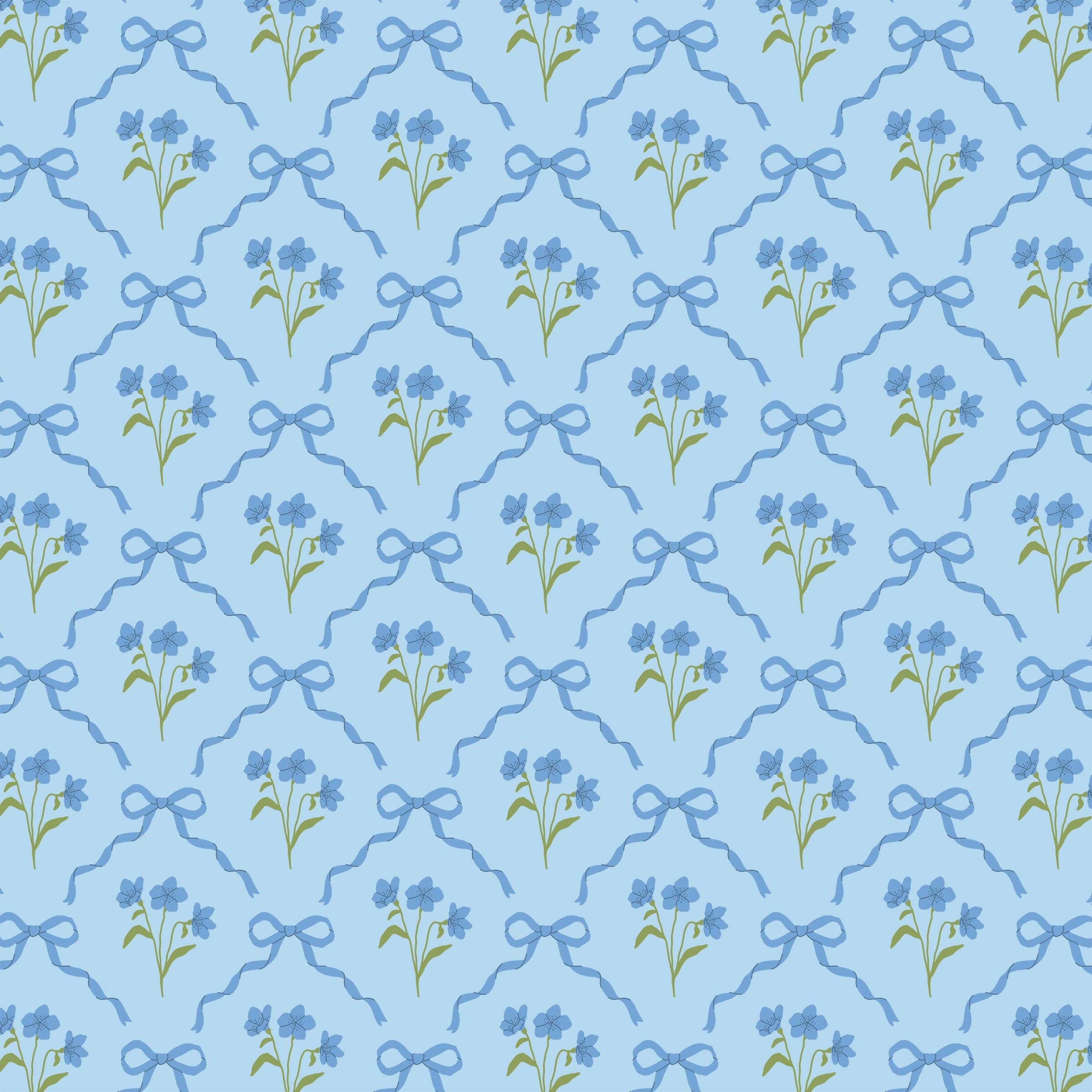 Beau Bottle Blue Bows and Blossoms - Prosecco Collection