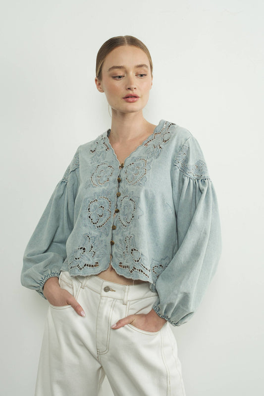 Evangeline Denim Top